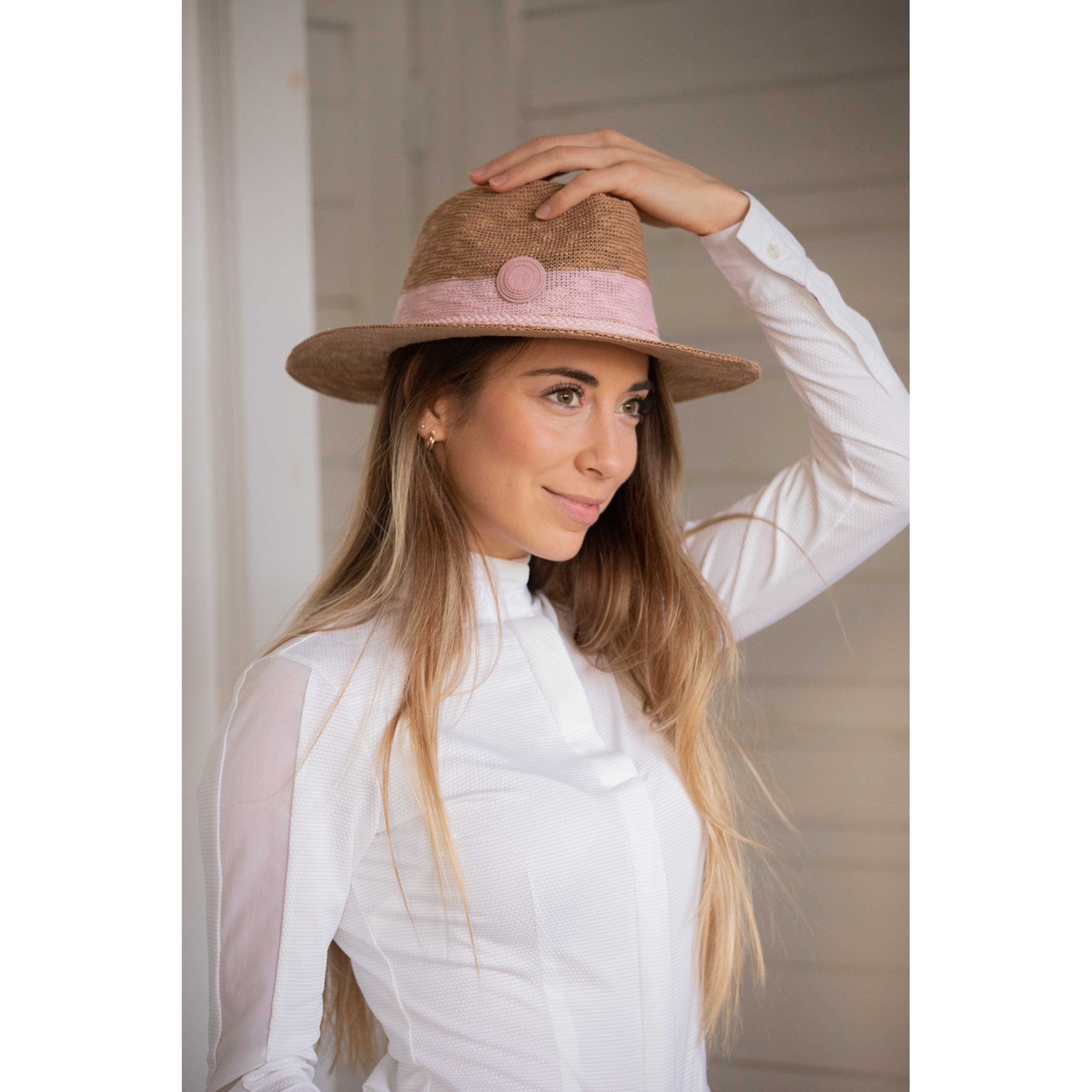 Penelope Raphie Hat Beige/pink - 993806513_ambi_2