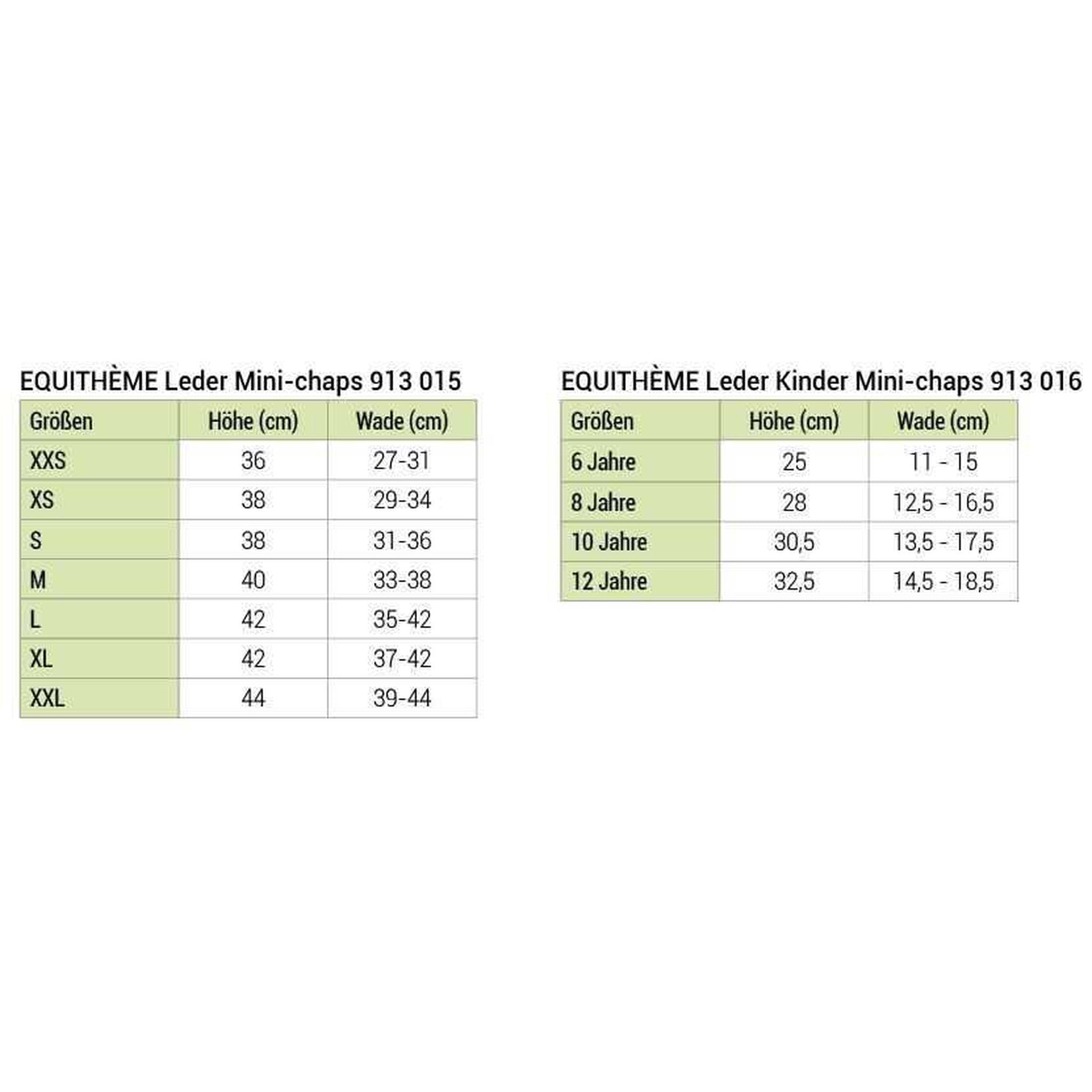 EQUITHÈME Leather half-chaps - Adult Black 913015203