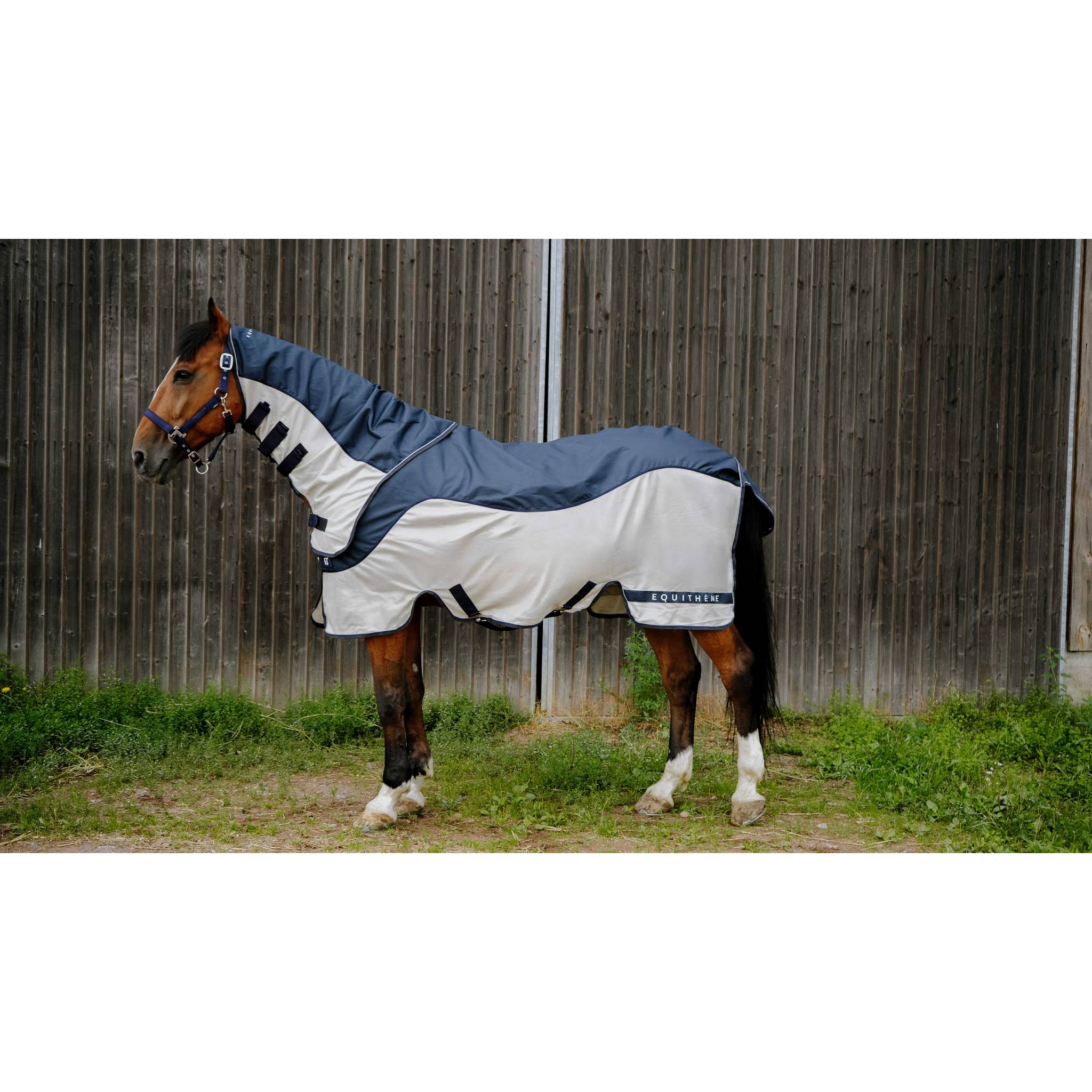 EQUITHÈME Tyrex Combofly Sheet Navy blue/grey - 400006059_ambi_1