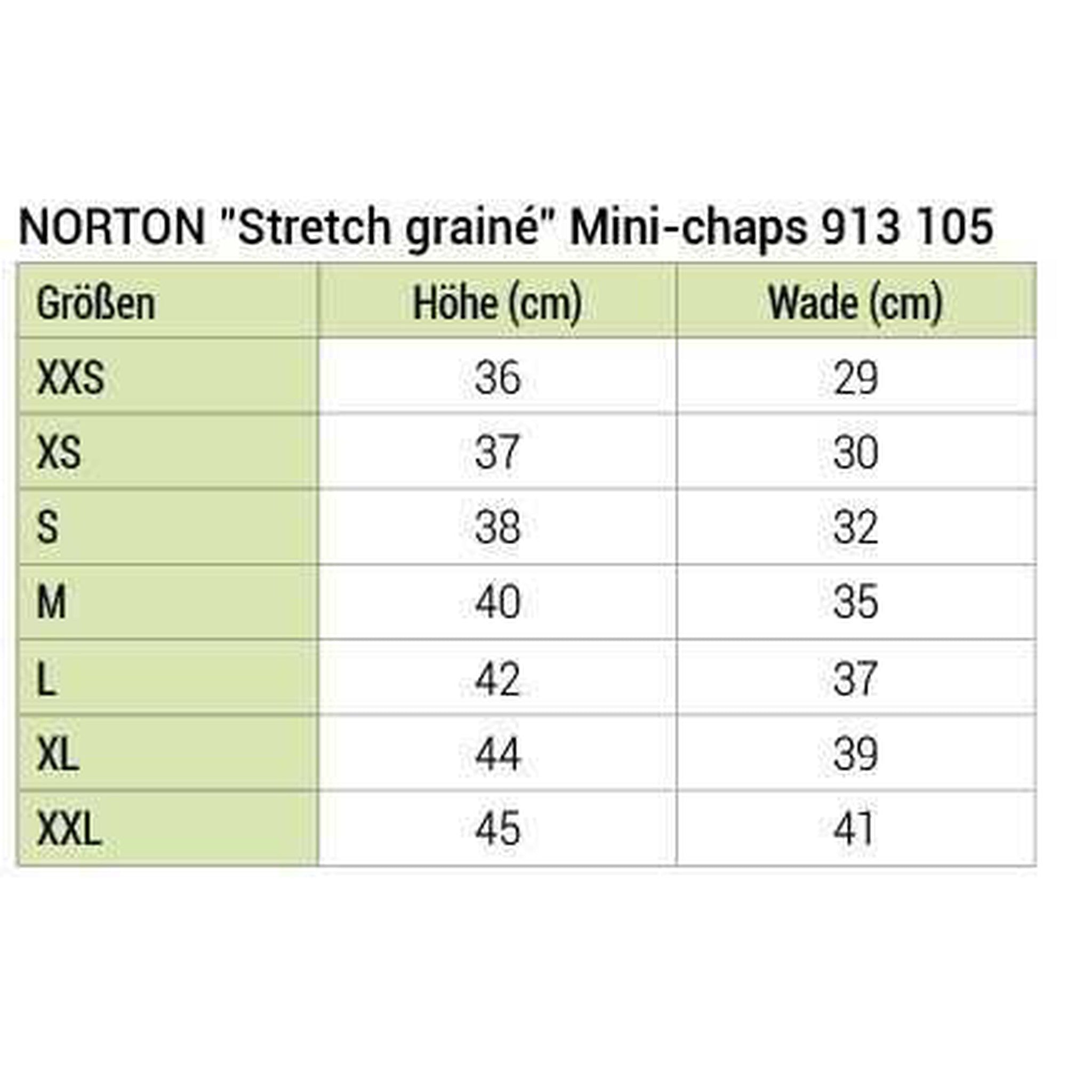 Norton Stretch grained Mini-Chaps - Adult Black 913105203