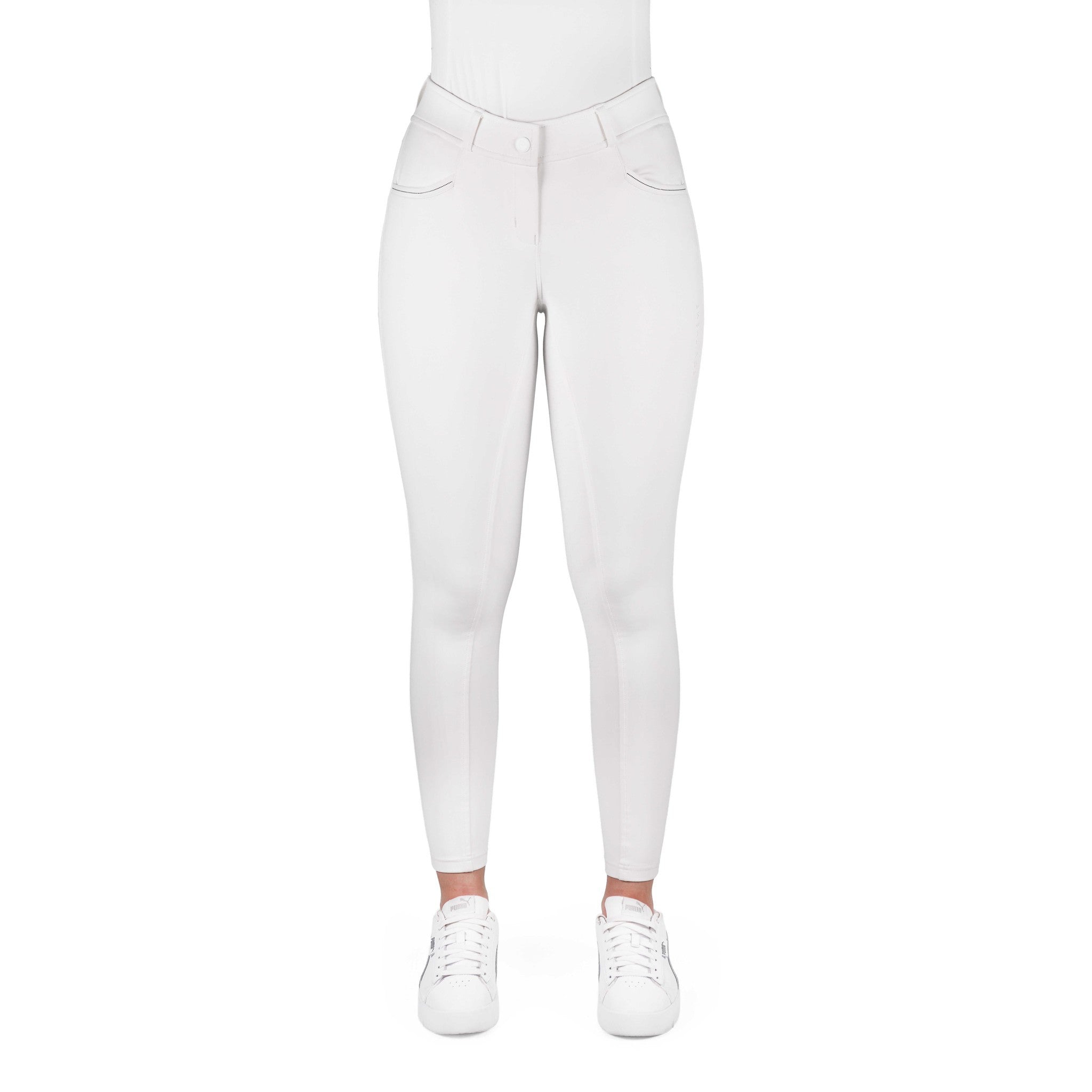EQUITHÈME Carly Full Silicone Seat Breeches for Women White 979862136