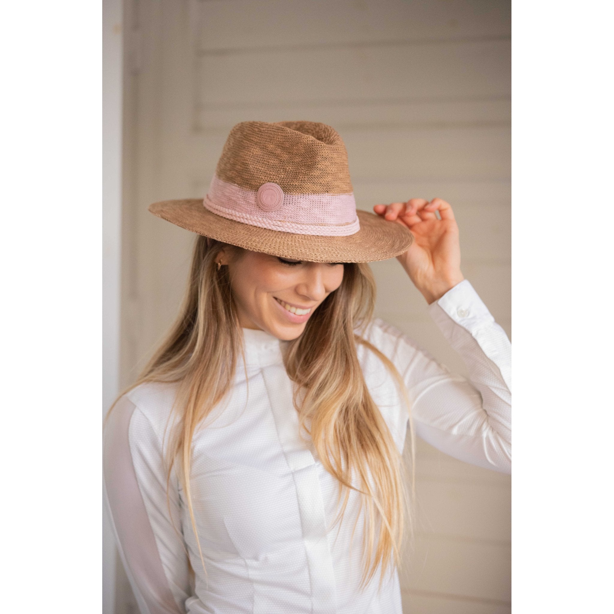 Penelope Raphie Hat Beige/pink - 993806513_ambi_1