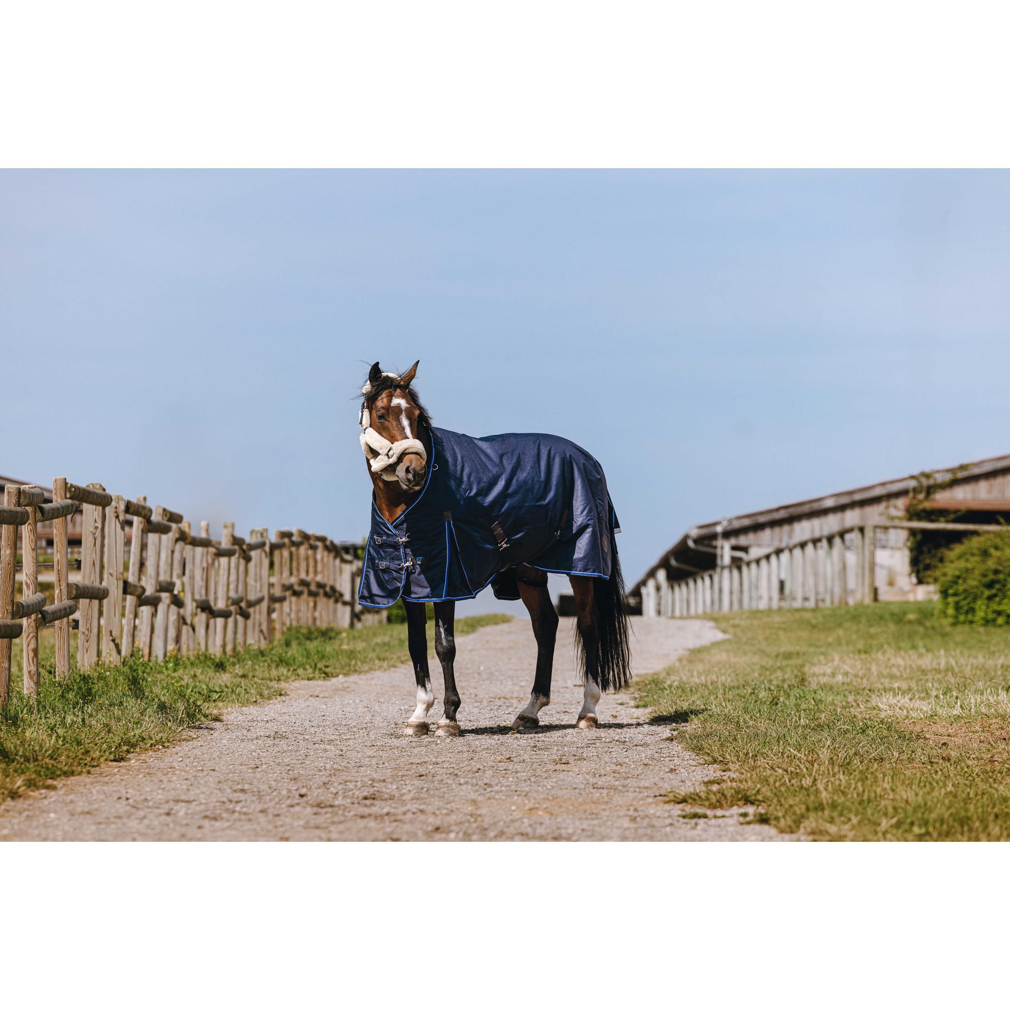 EQUITHÈME Classic 1200D Turnout sheet - High neck Navy blue 400530063