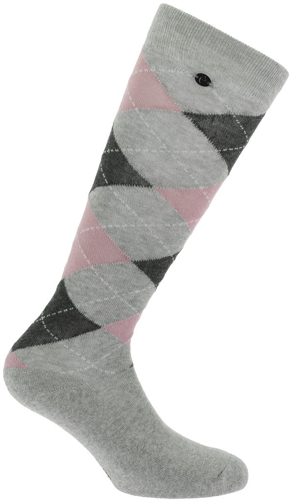 EQUITHÈME Argyle socks - Women Light grey/pink