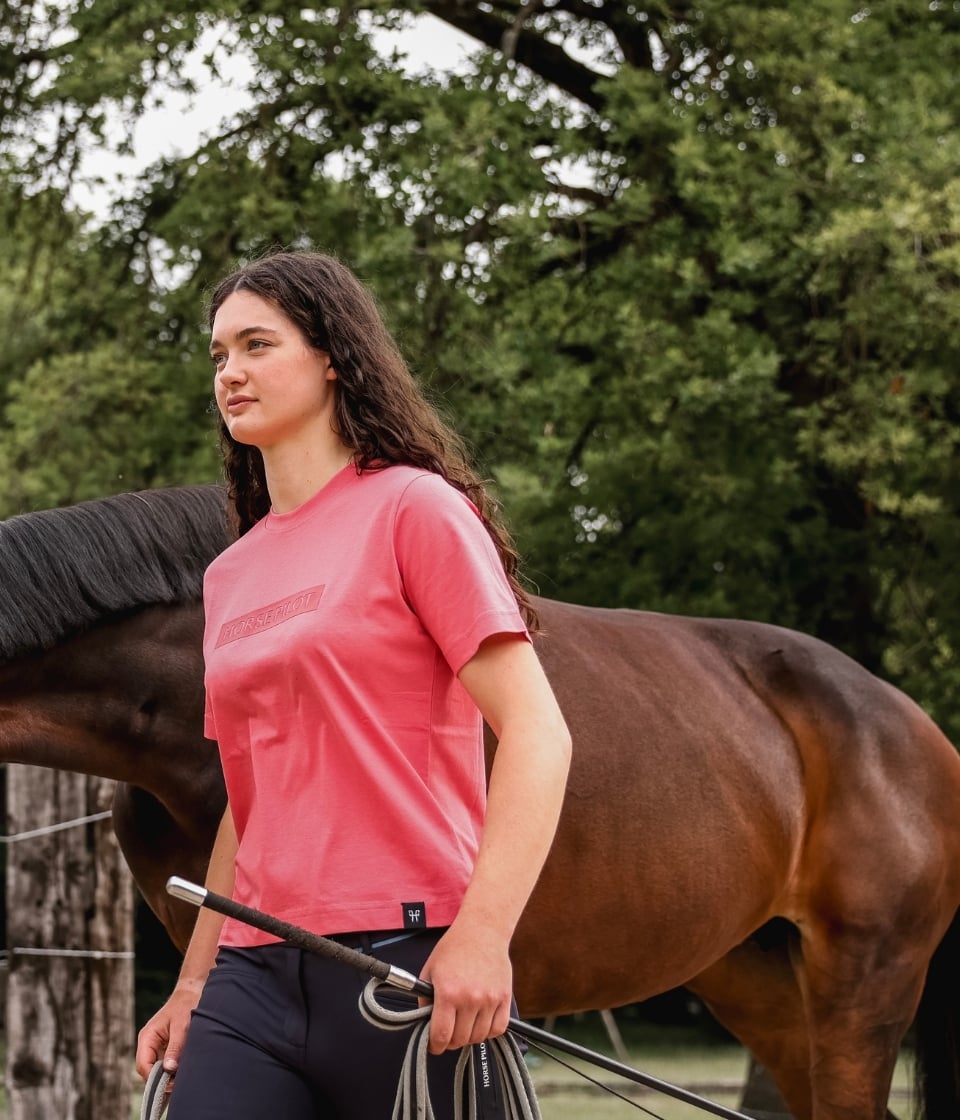 Horse Pilot Team Shirt Women - Rose Coral