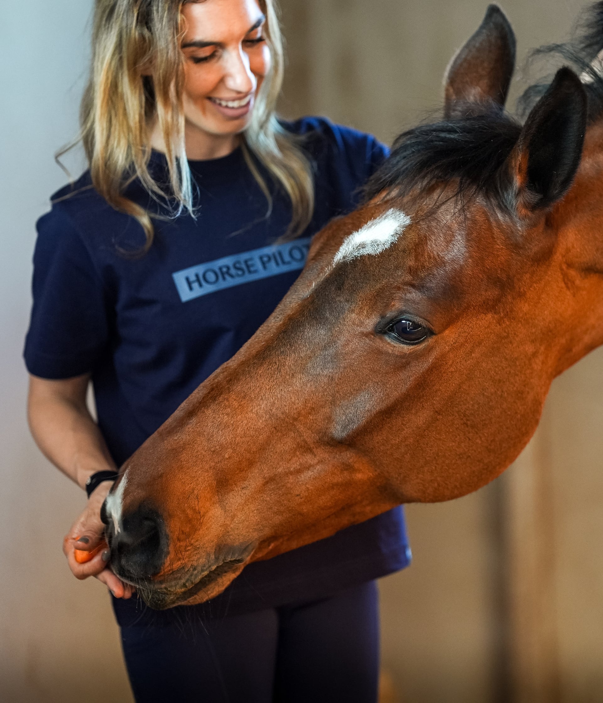 Horse Pilot Team Shirt Women - Navy