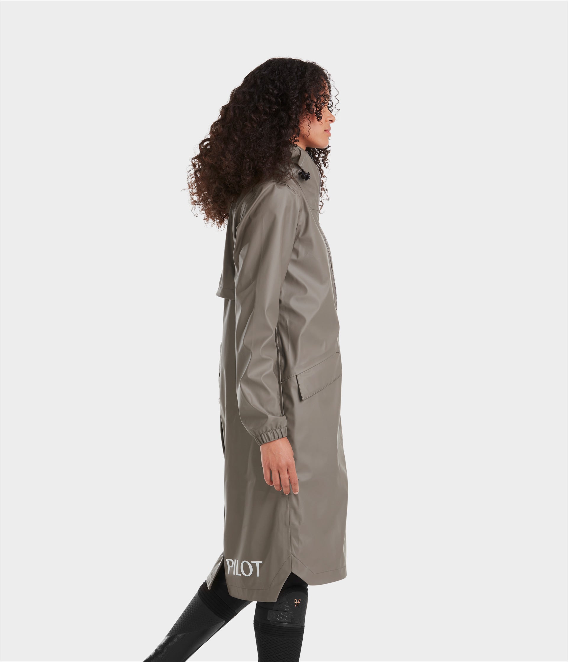HORSE PILOT Long Raintech jacket Women - Iron