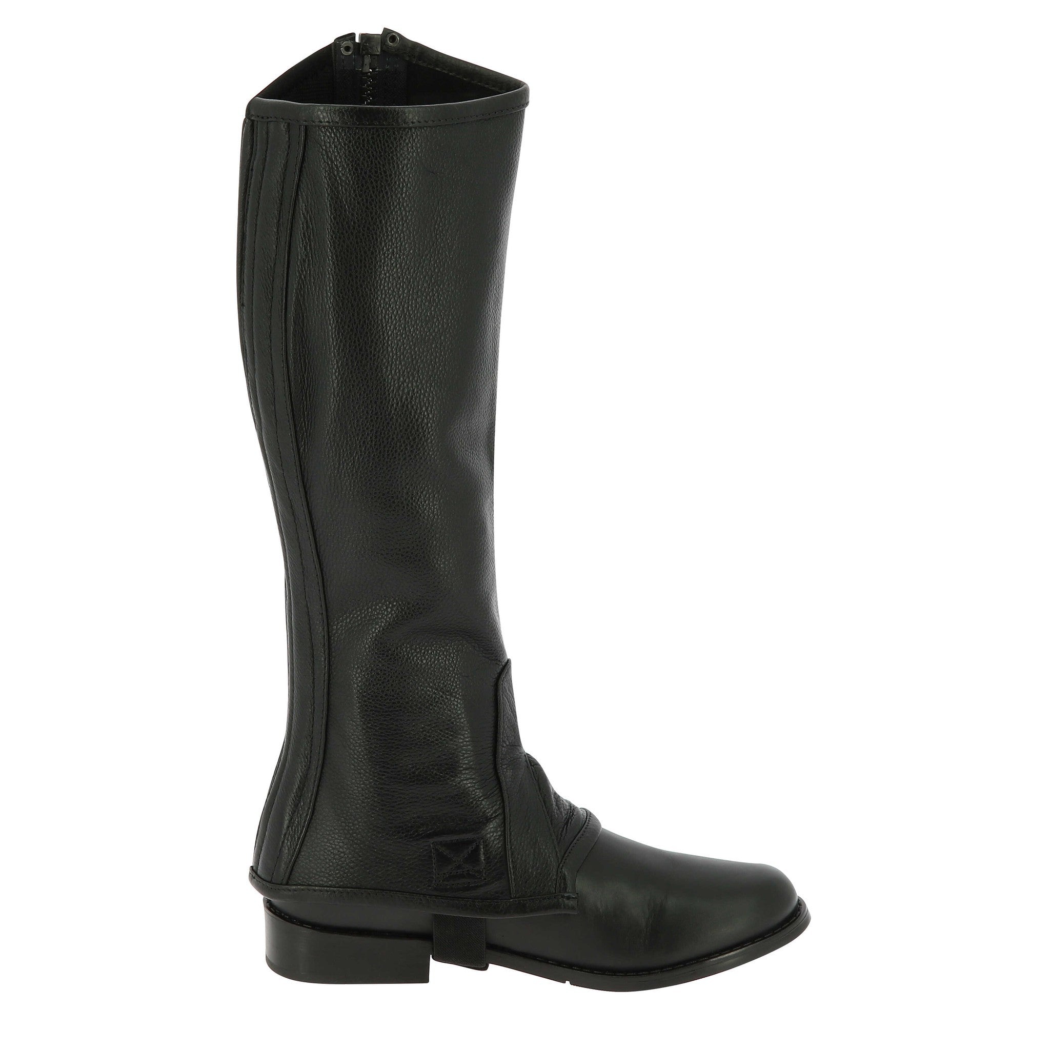 EQUITHÈME Leather half-chaps - Adult Black 913015203