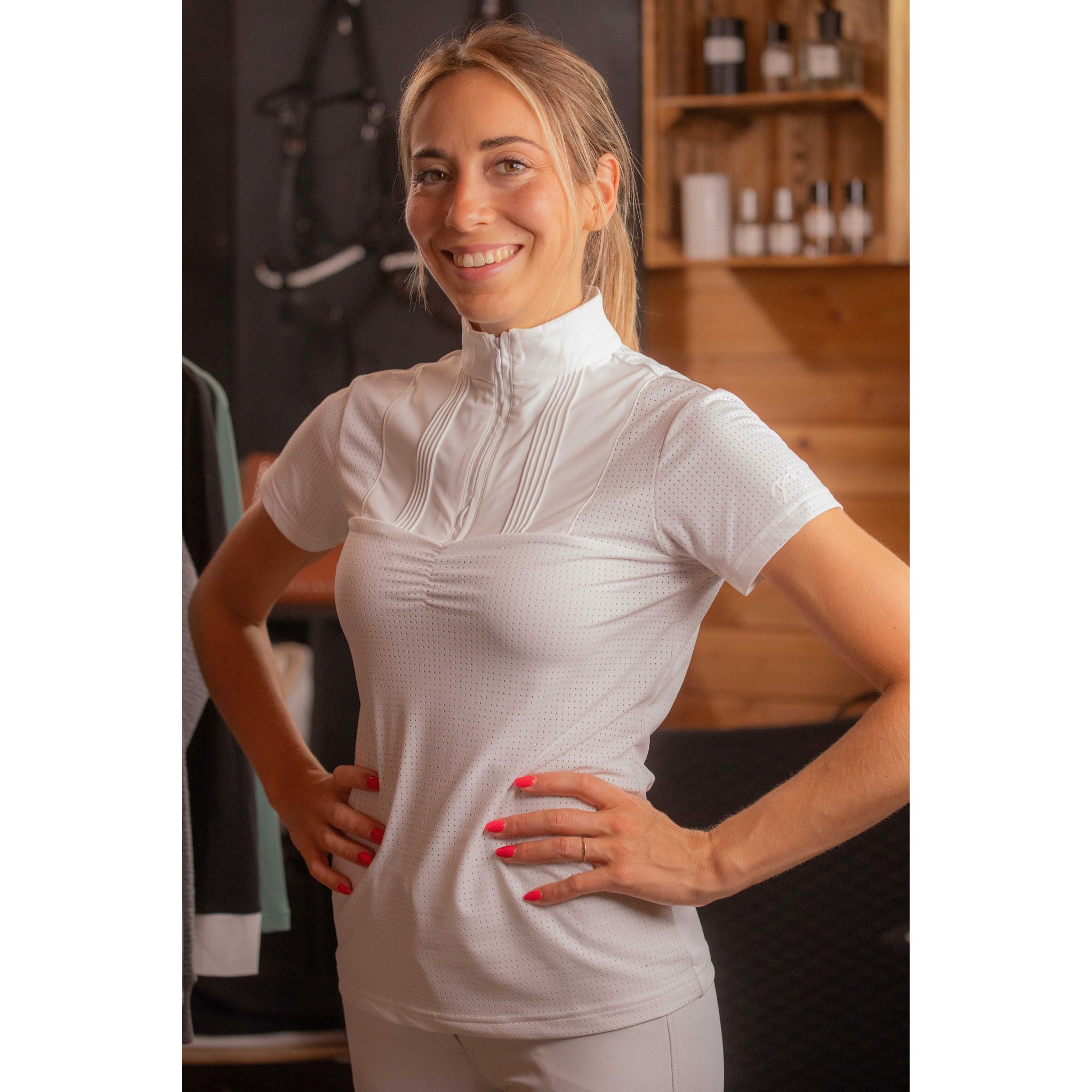 Penelope Florence Mesh Competition Polo - Women's White - 987924011_ambi_2