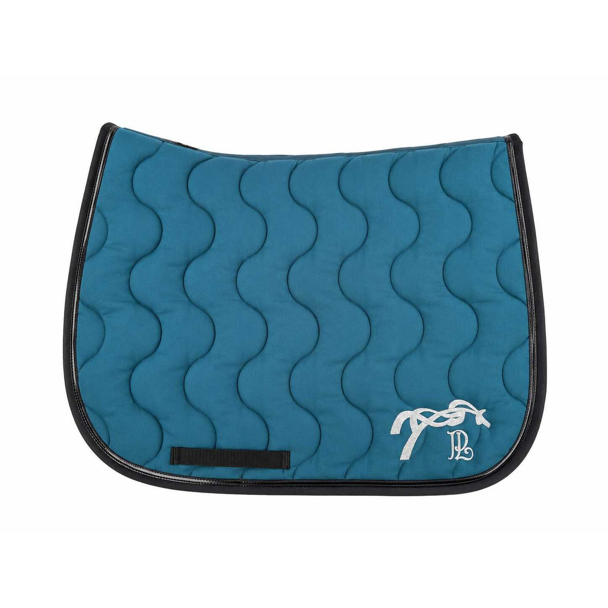 Pénélope Pied-de-poule Saddle Pad - Peacock blue/black - 204801402_packshot_1