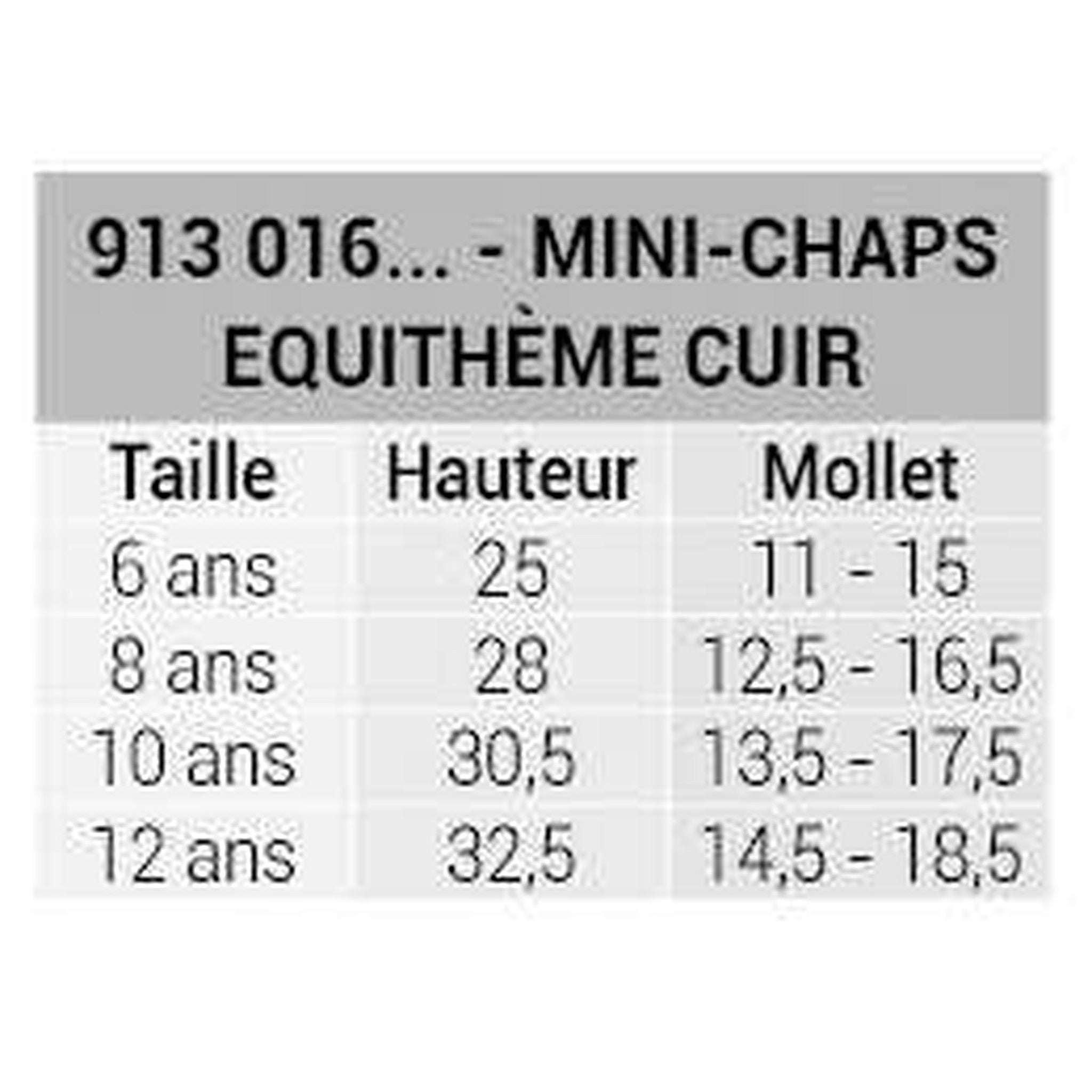 EQUITHÈME Leather half-chaps - Children Black 913016210