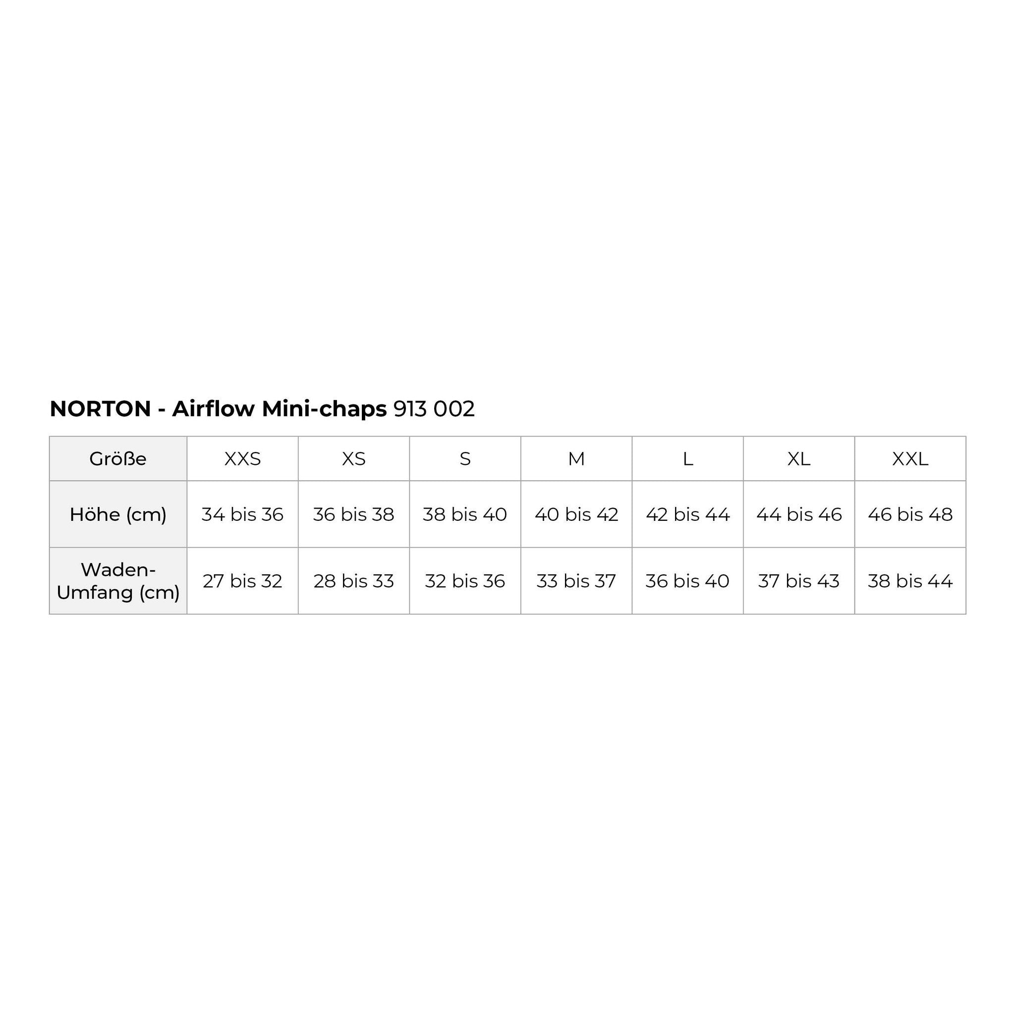 Norton Airflow Half-Chaps - Adult Black 913002202