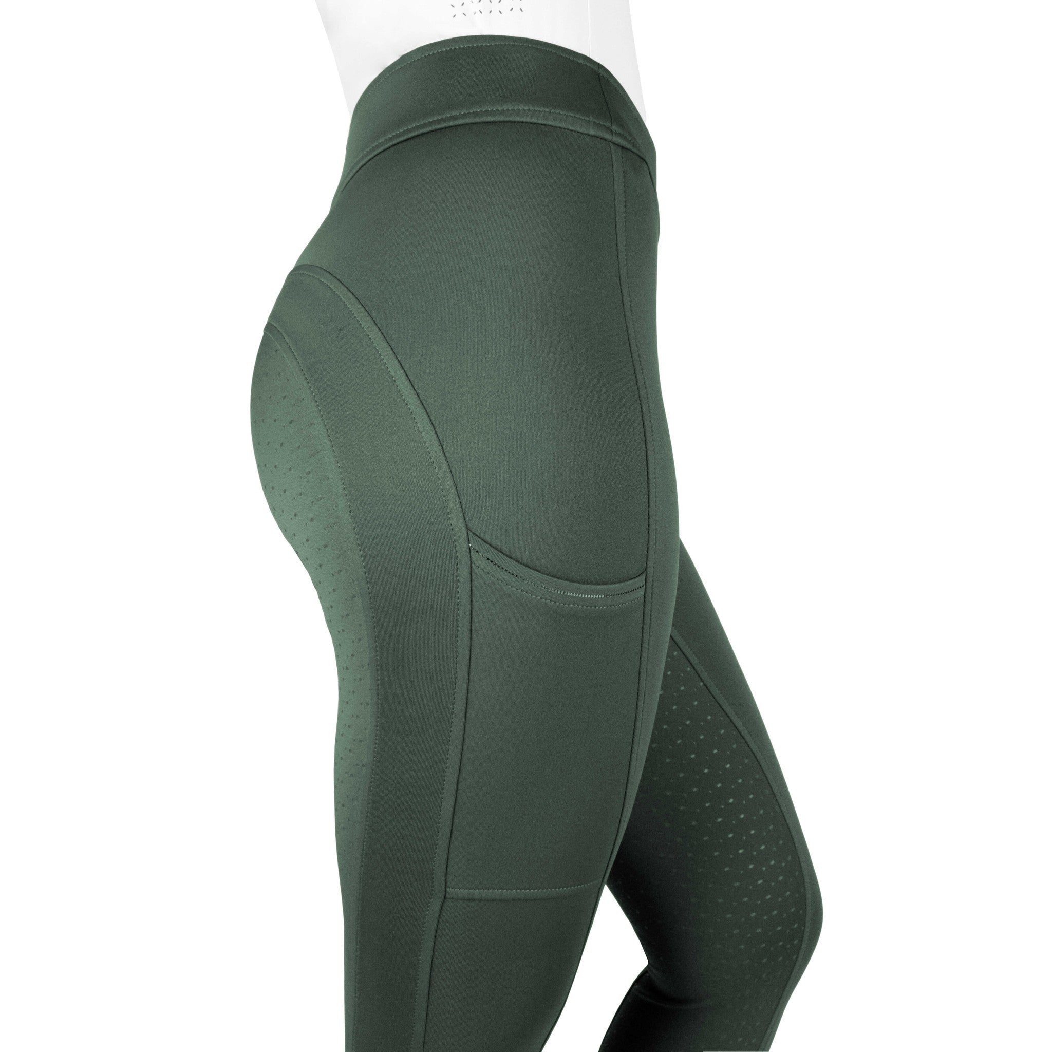 EQUITHÈME Birdy Full Seat Silicone Leggings - Ladies Khaki 979171936