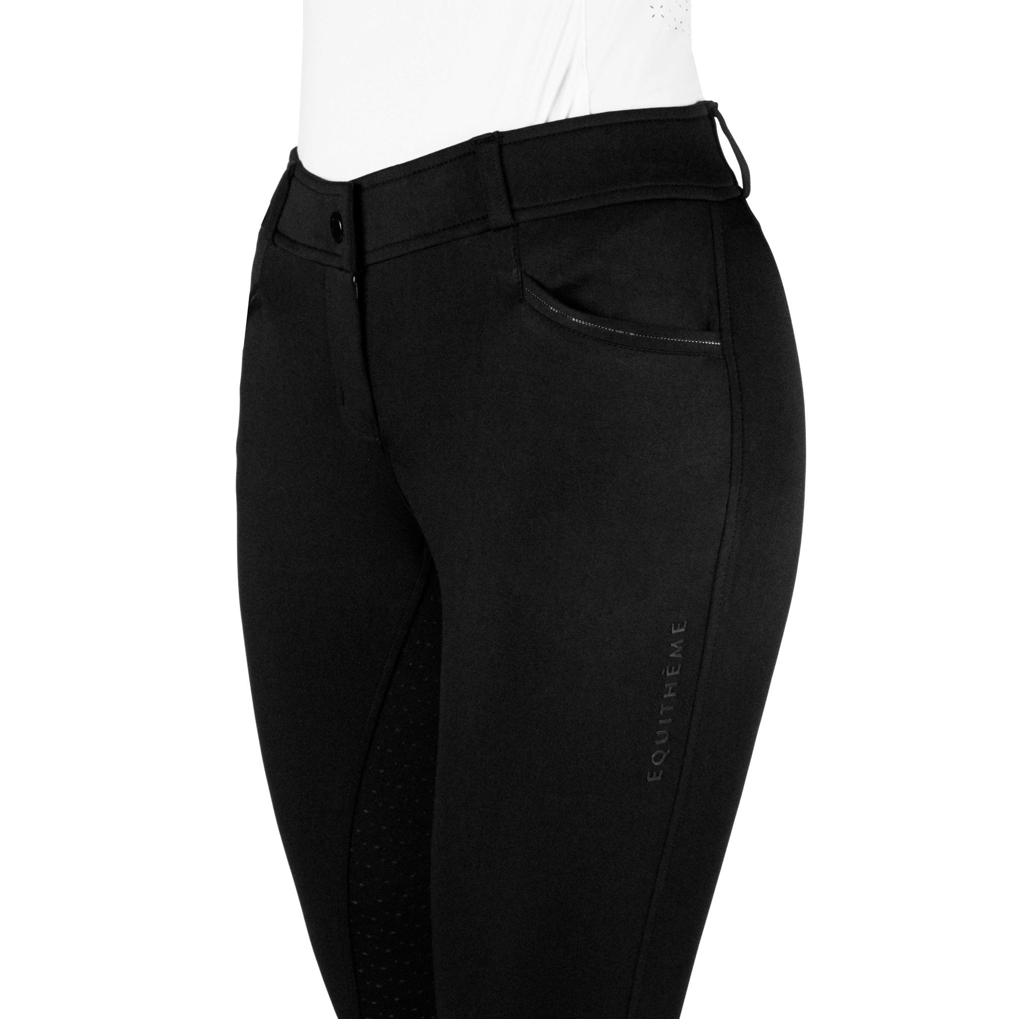 EQUITHÈME Carly Full Silicone Seat Breeches for Women Black 979862236