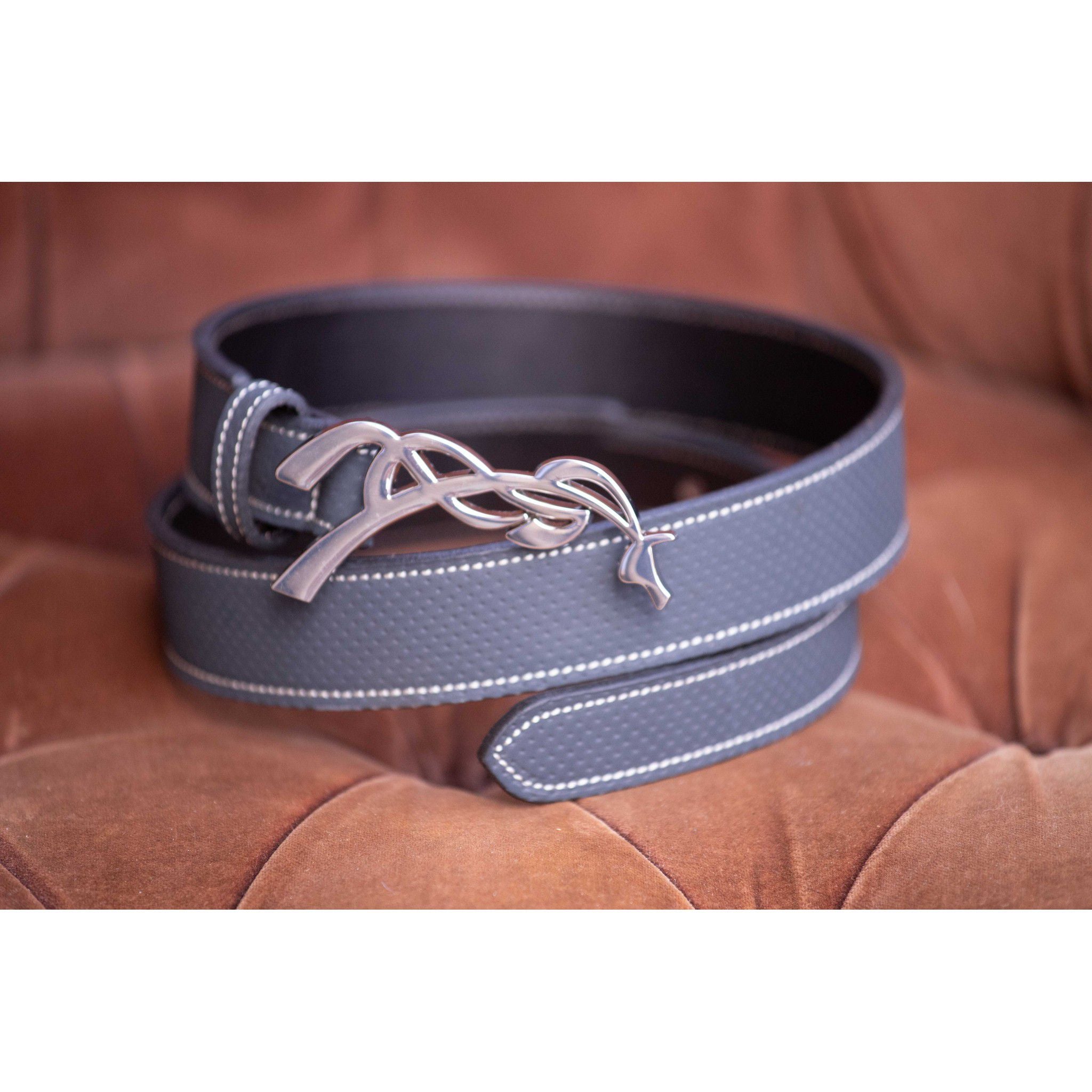 Pénélope Signature perforated leather Belt Blue 960009775