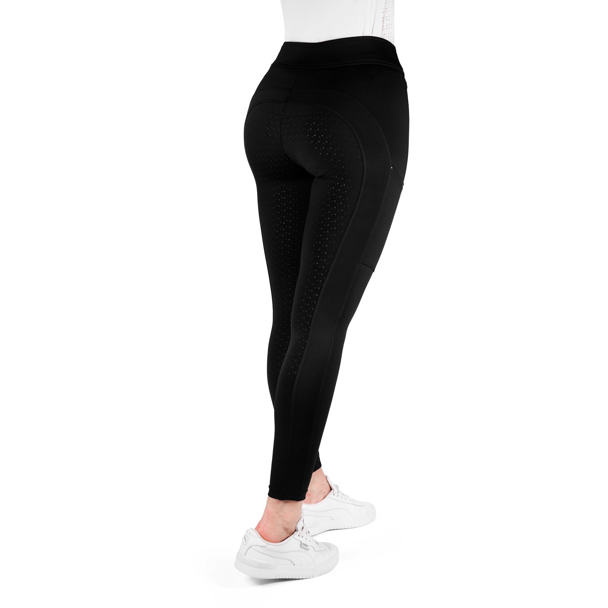EQUITHÈME Birdy Full Seat Silicone Leggings - Ladies Black 979171236