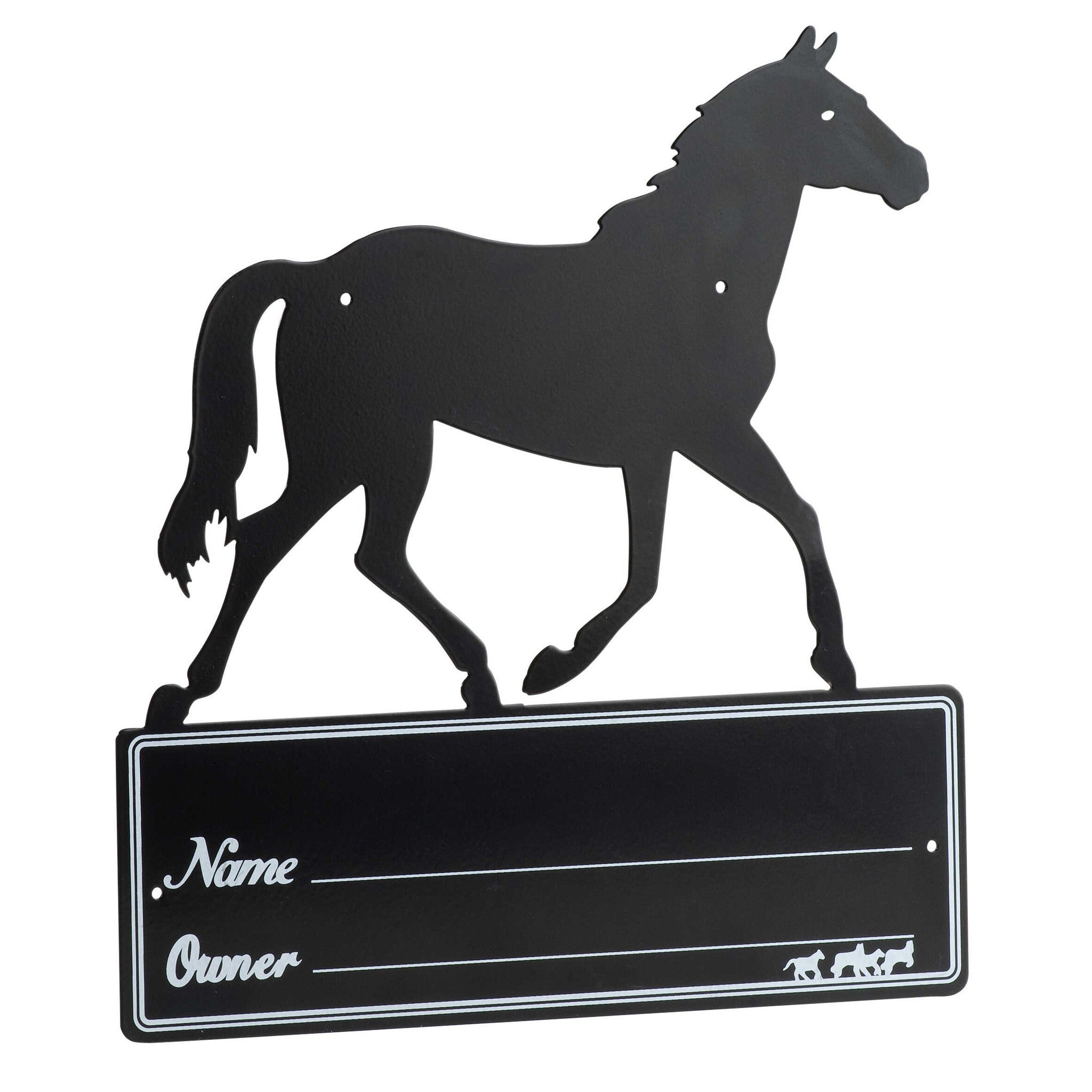 Hippo-Tonic Horse Silhouette stall plaque Black 704118002