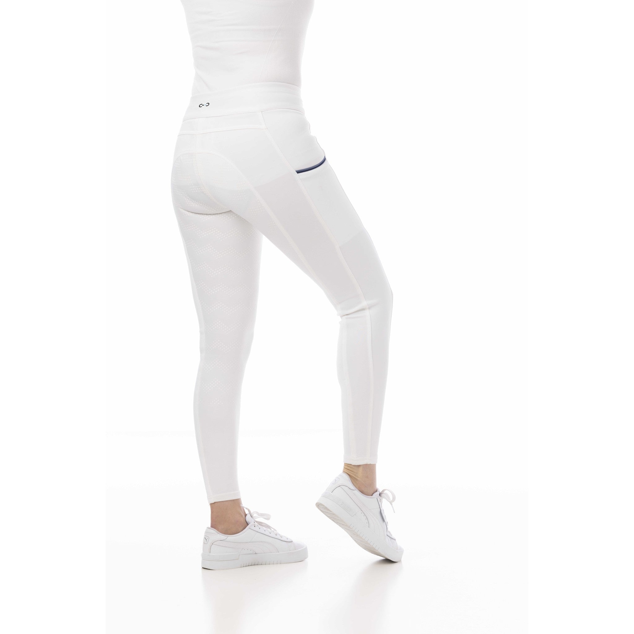 Riding World Agadir Silicone Seat Leggings - Ladies White 989501136