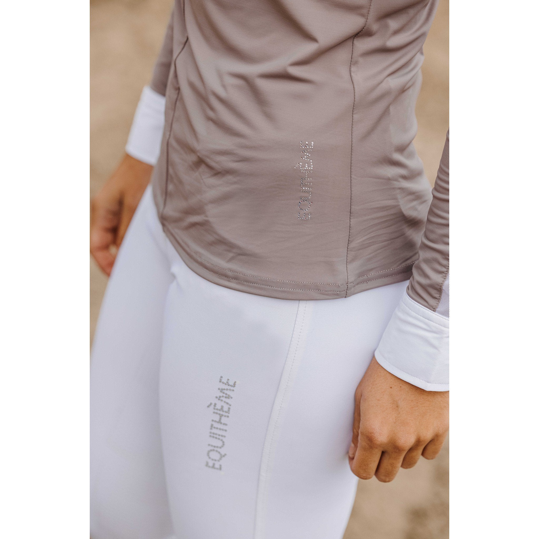 EQUITHÈME Estoril show polo - Ladies Taupe 962119271