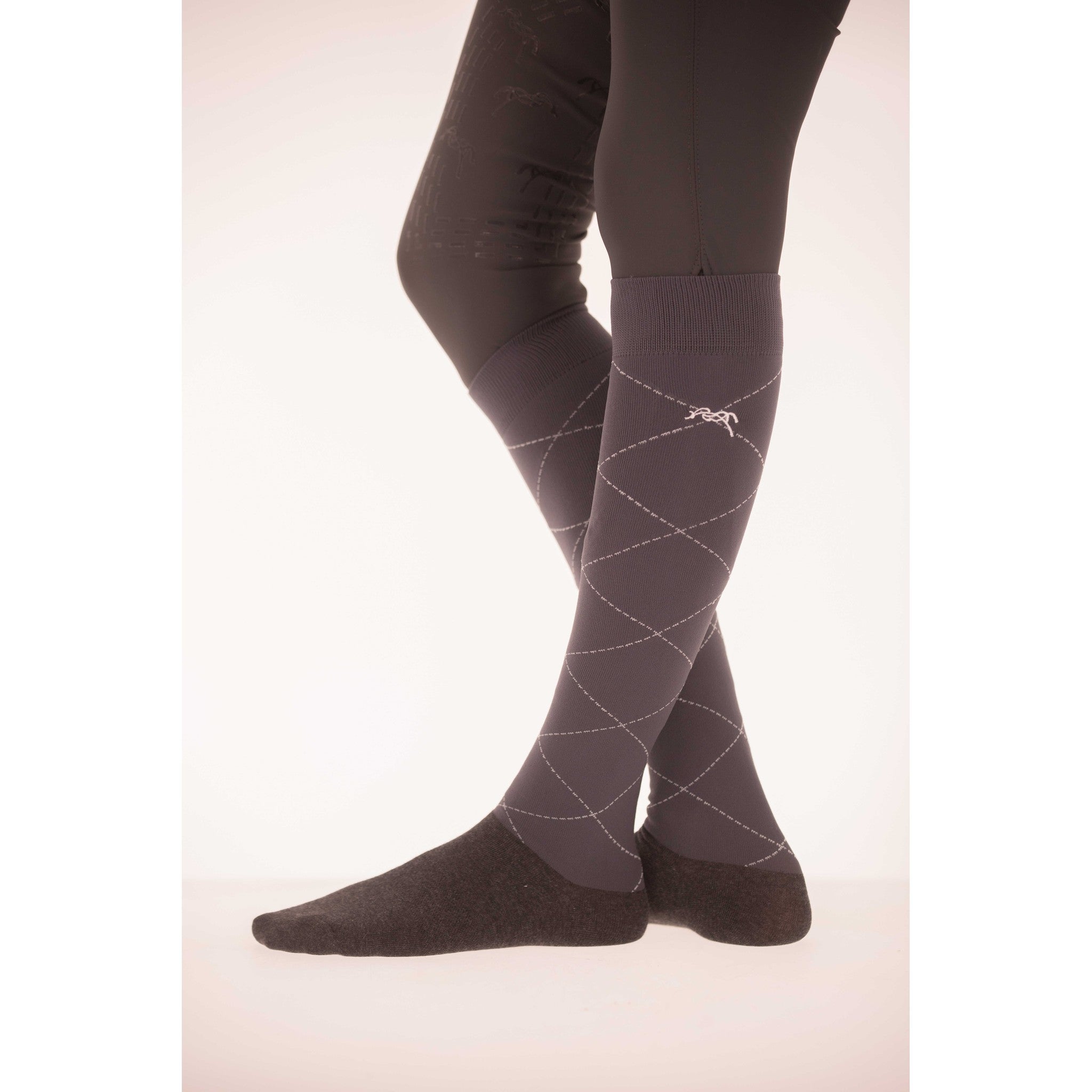 Pénélope Luxe Stripes & Cross socks - Ladies Grey 986803112