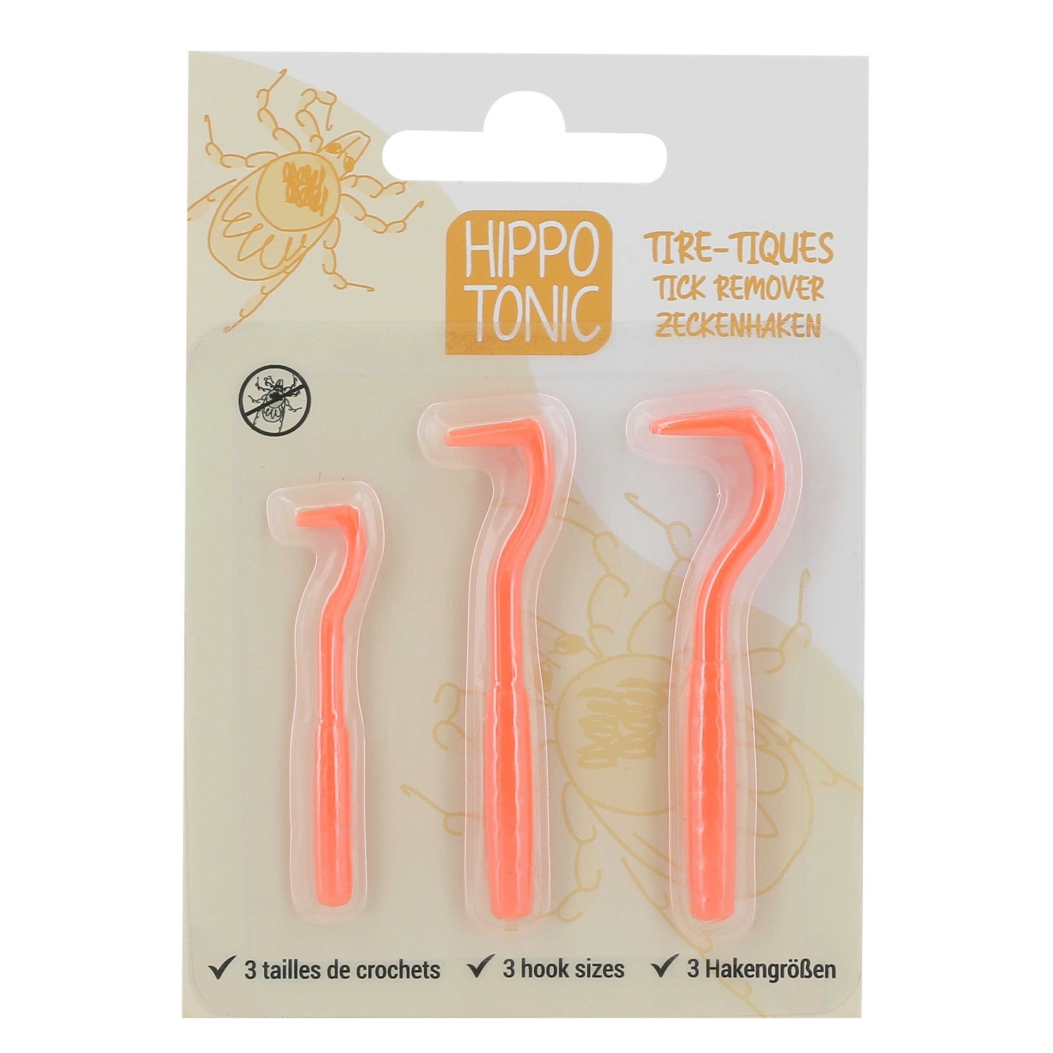 Hippo-Tonic Tick Removal Tweezers - Set of 3 Orange 700165100