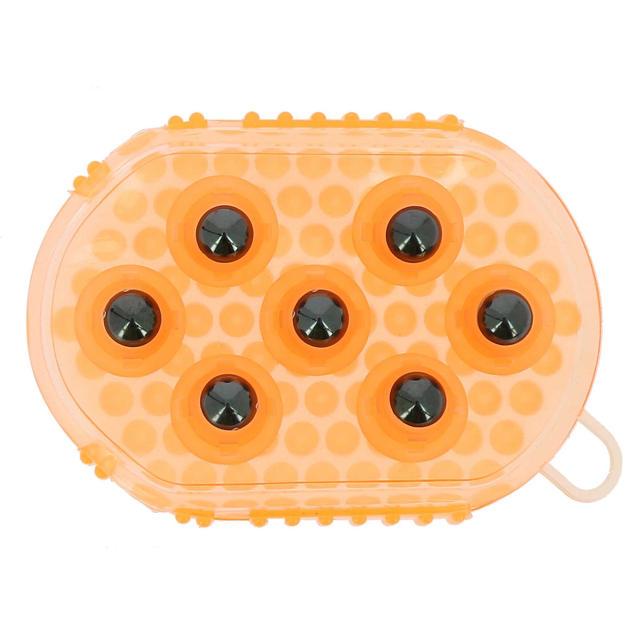 Curry comb and massage double sided glove Orange 700147022