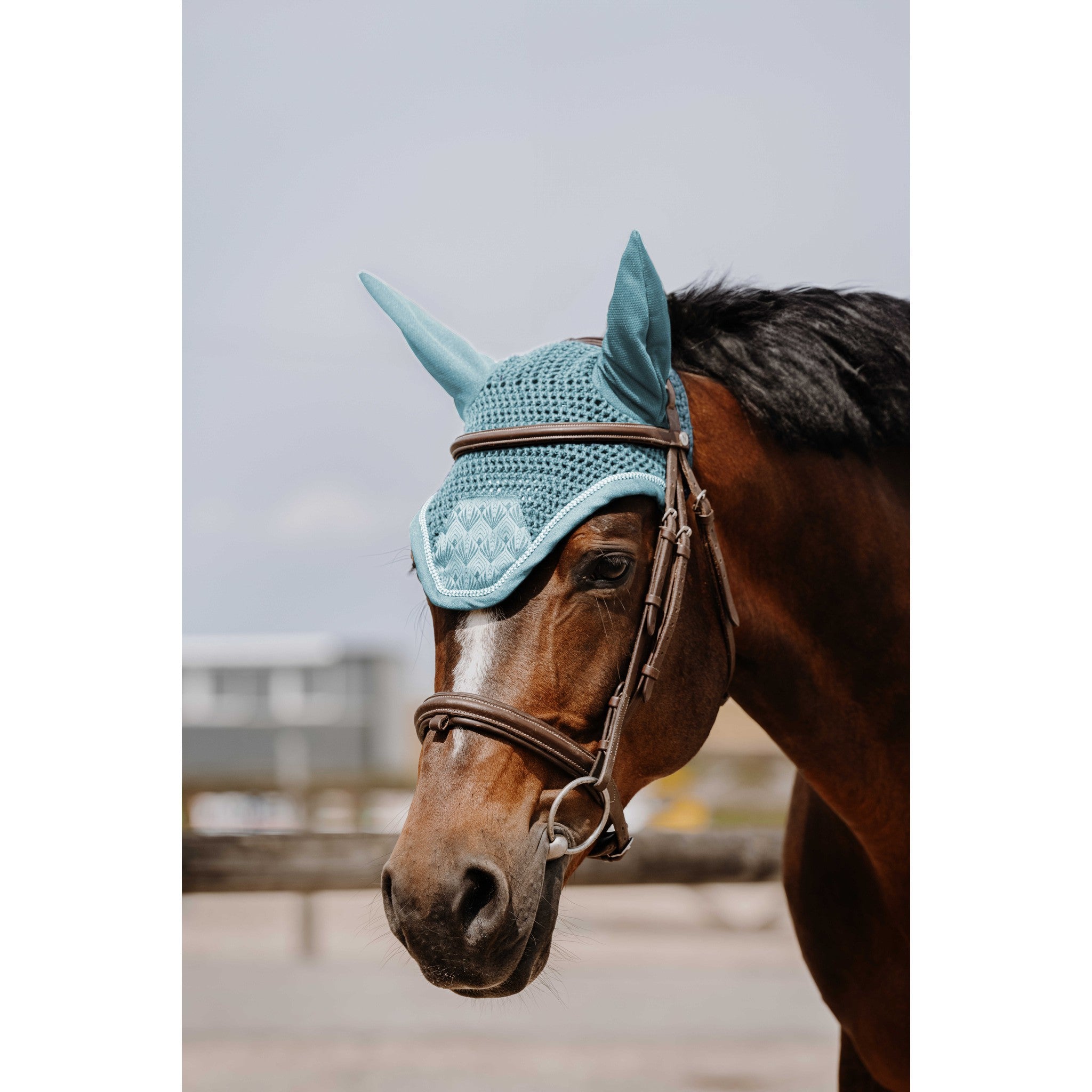 EQUITHÈME Brocart fly veil Light blue 306881012