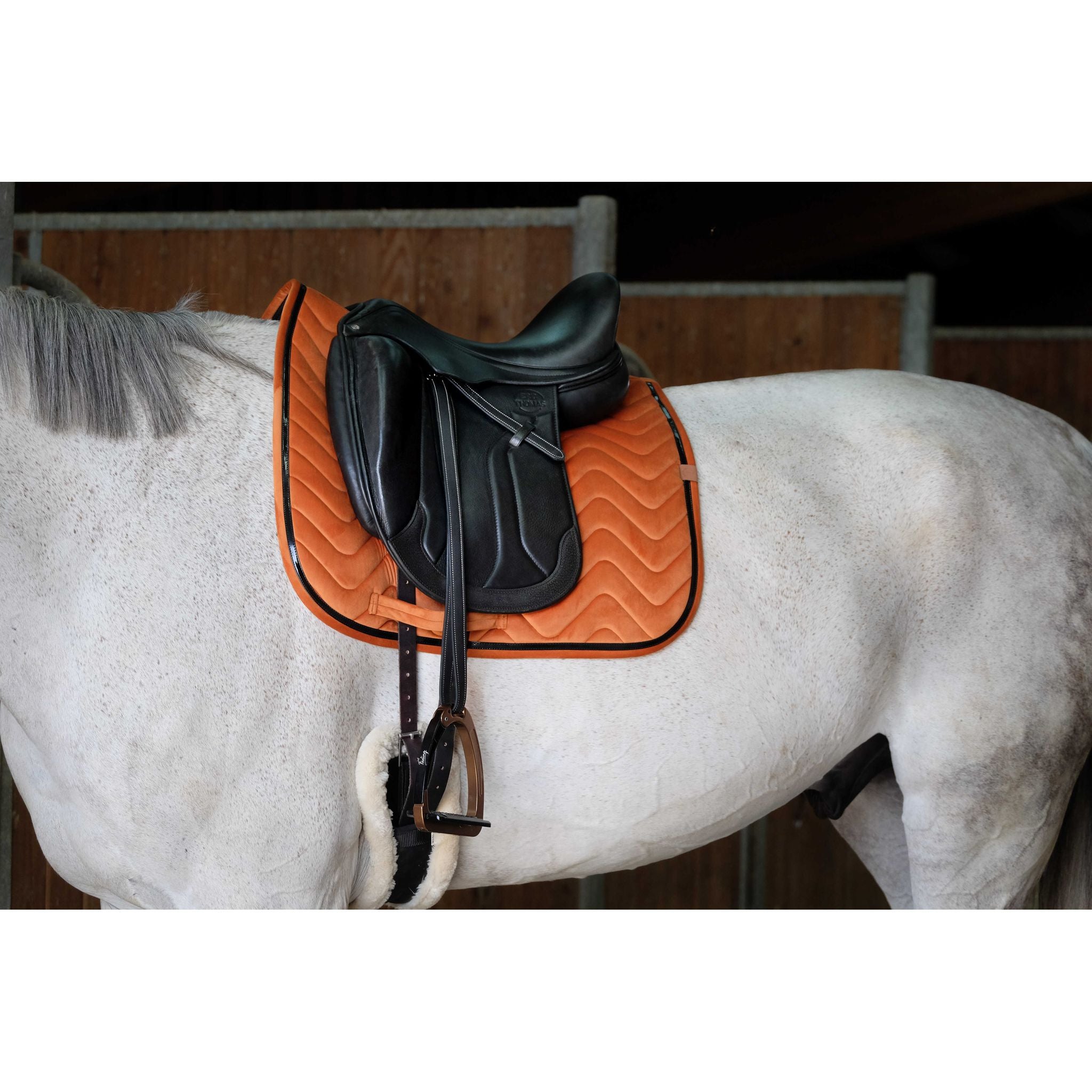 EQUITHÈME Glossy Dressage Saddle Pad Orange - 204765022_ambi_1