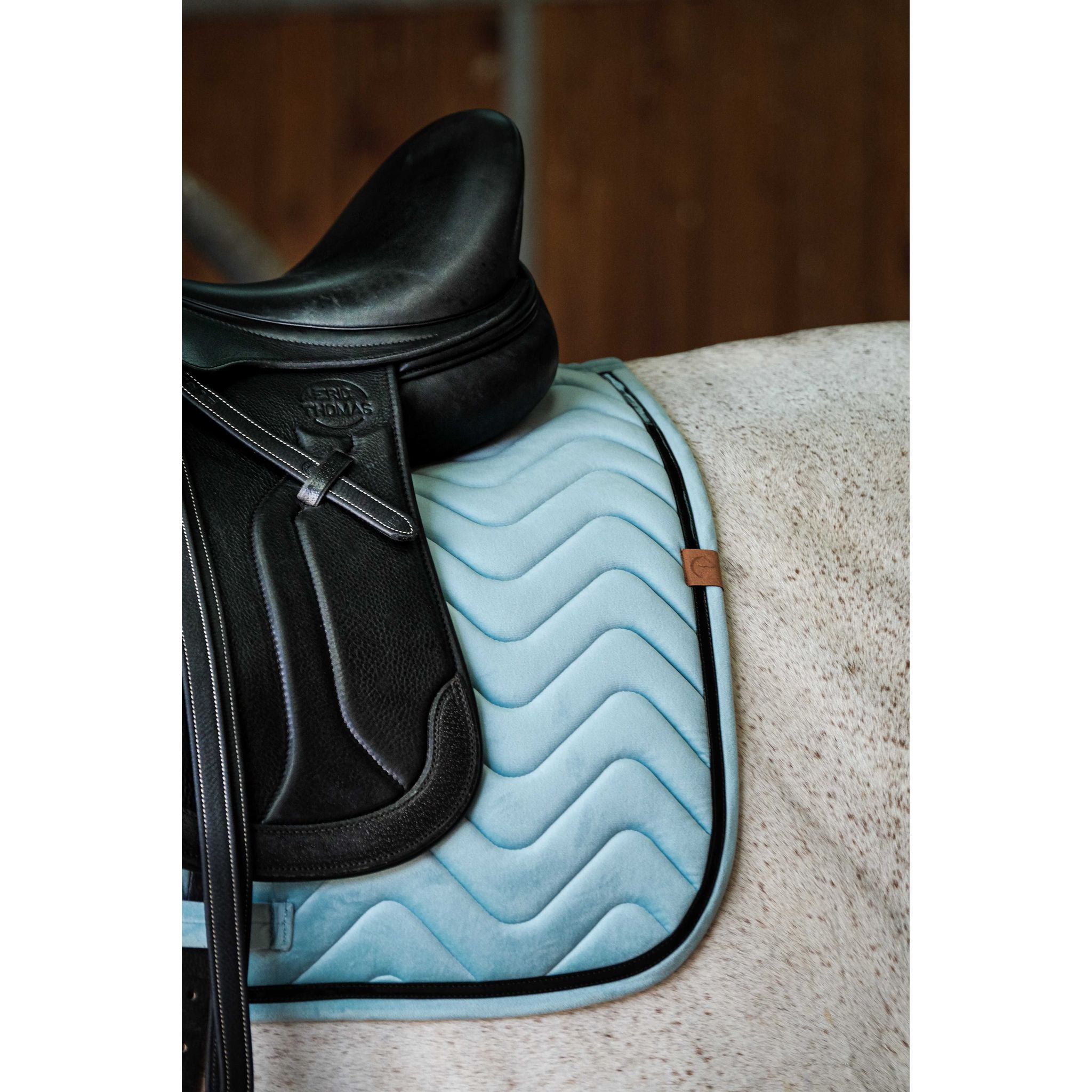 EQUITHÈME Glossy Dressage Saddle Pad Light green - 204765012_ambi_3