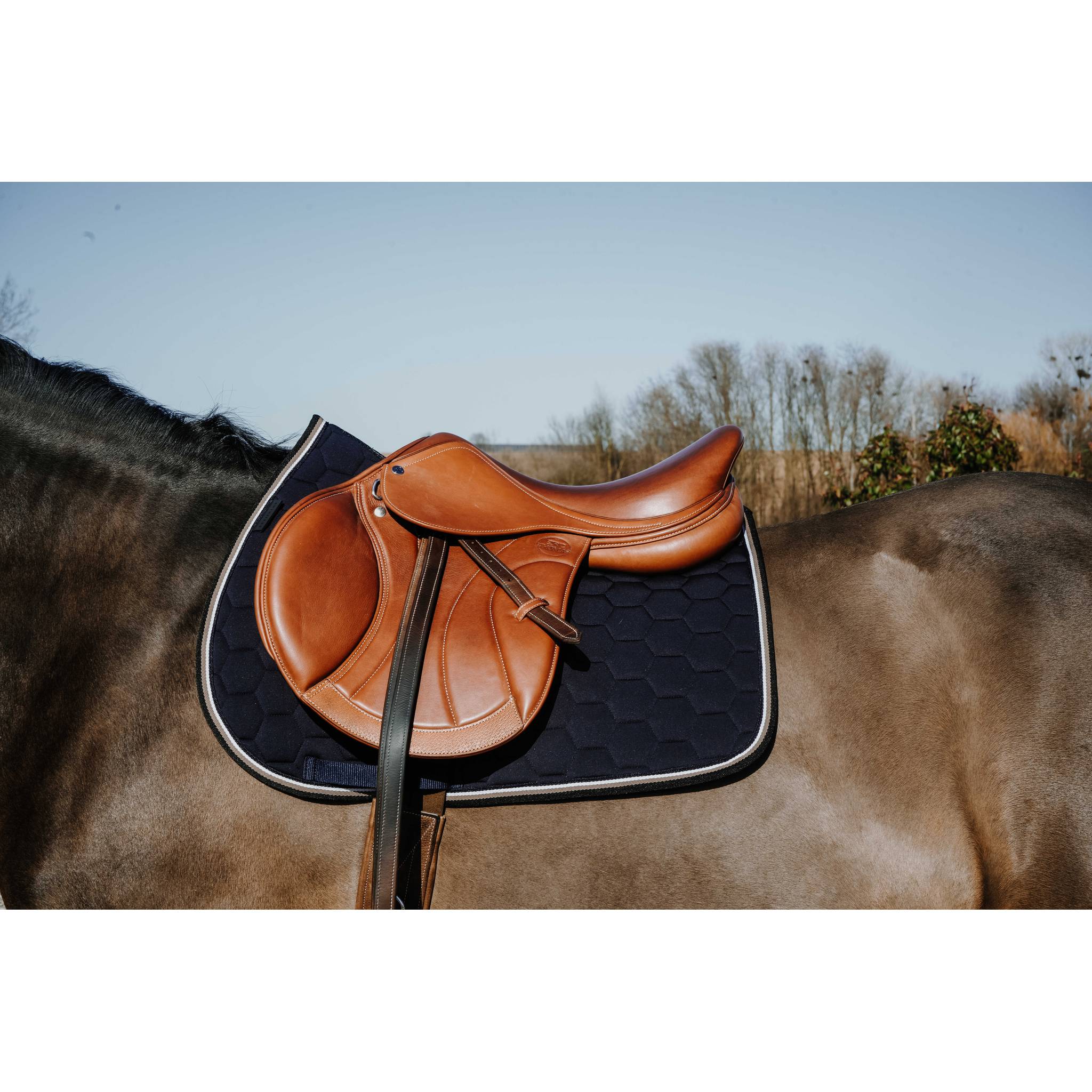 EQUITHÈME All-Purpose Saddle Pad - Coco Navy blue - 204913007_ambi_1