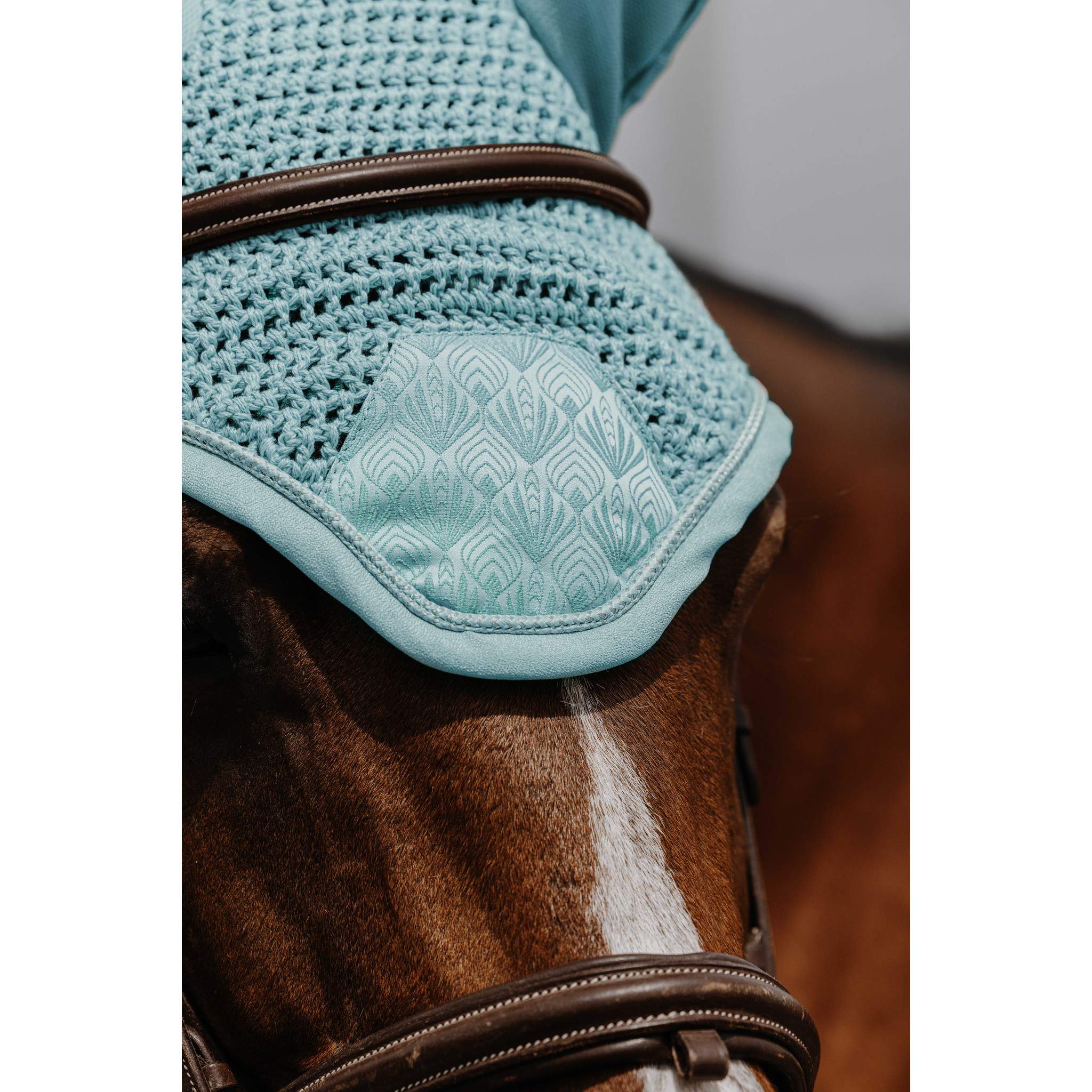 EQUITHÈME Brocart fly veil Light blue 306881012