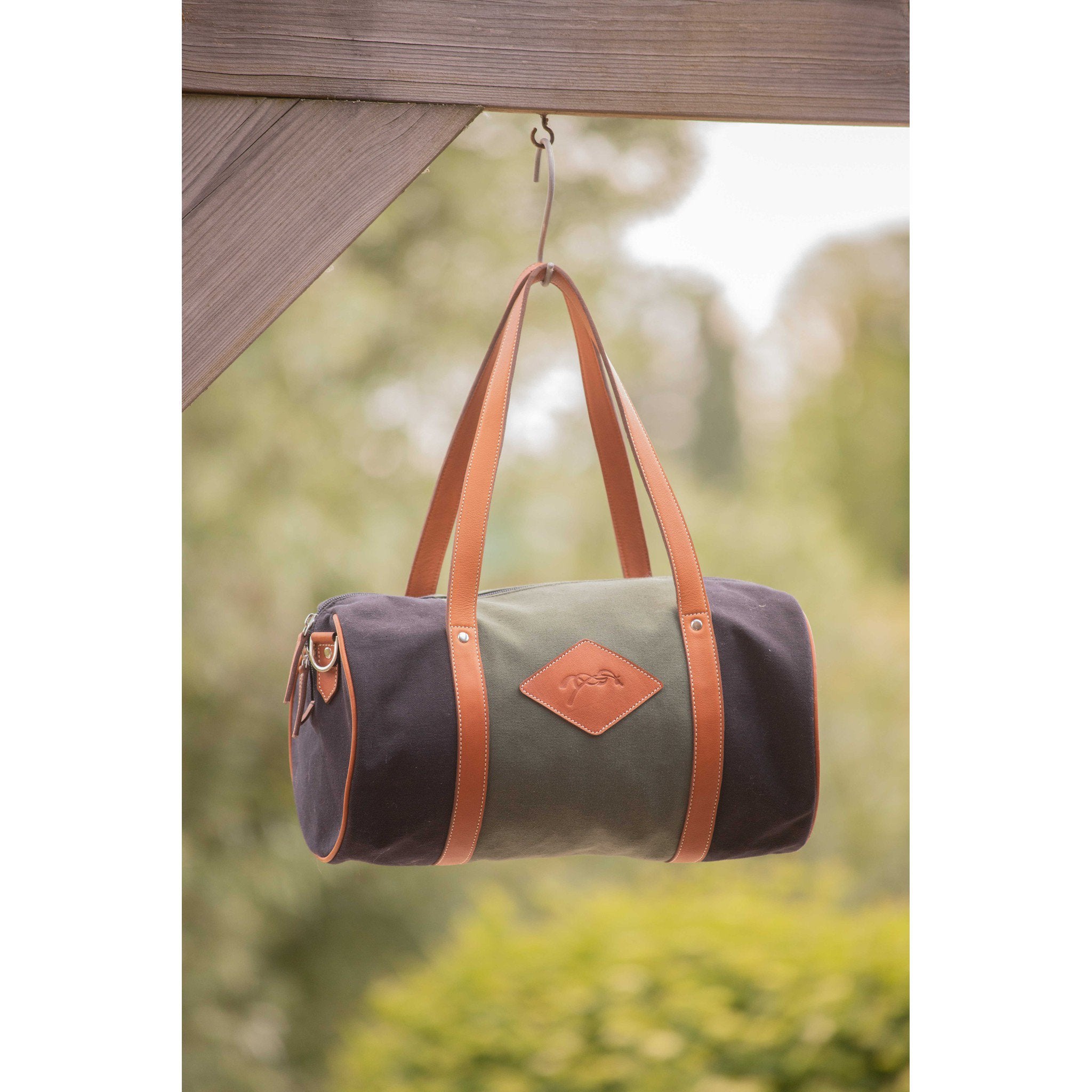 Pénélope Canvas Bowl Bag - Medium Green/black 936223092