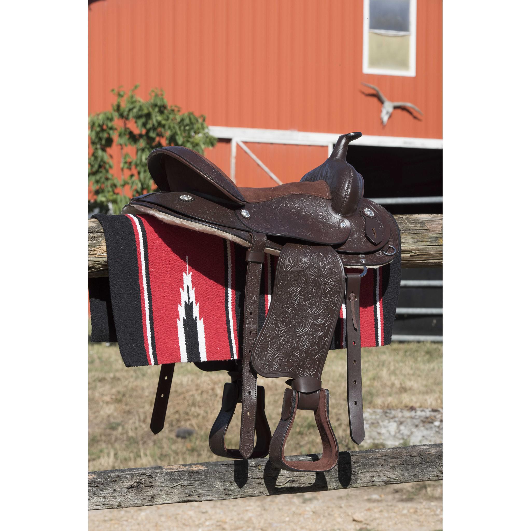 Westride Navajo cotton/acrylic horse pad Red/black/white 801090032