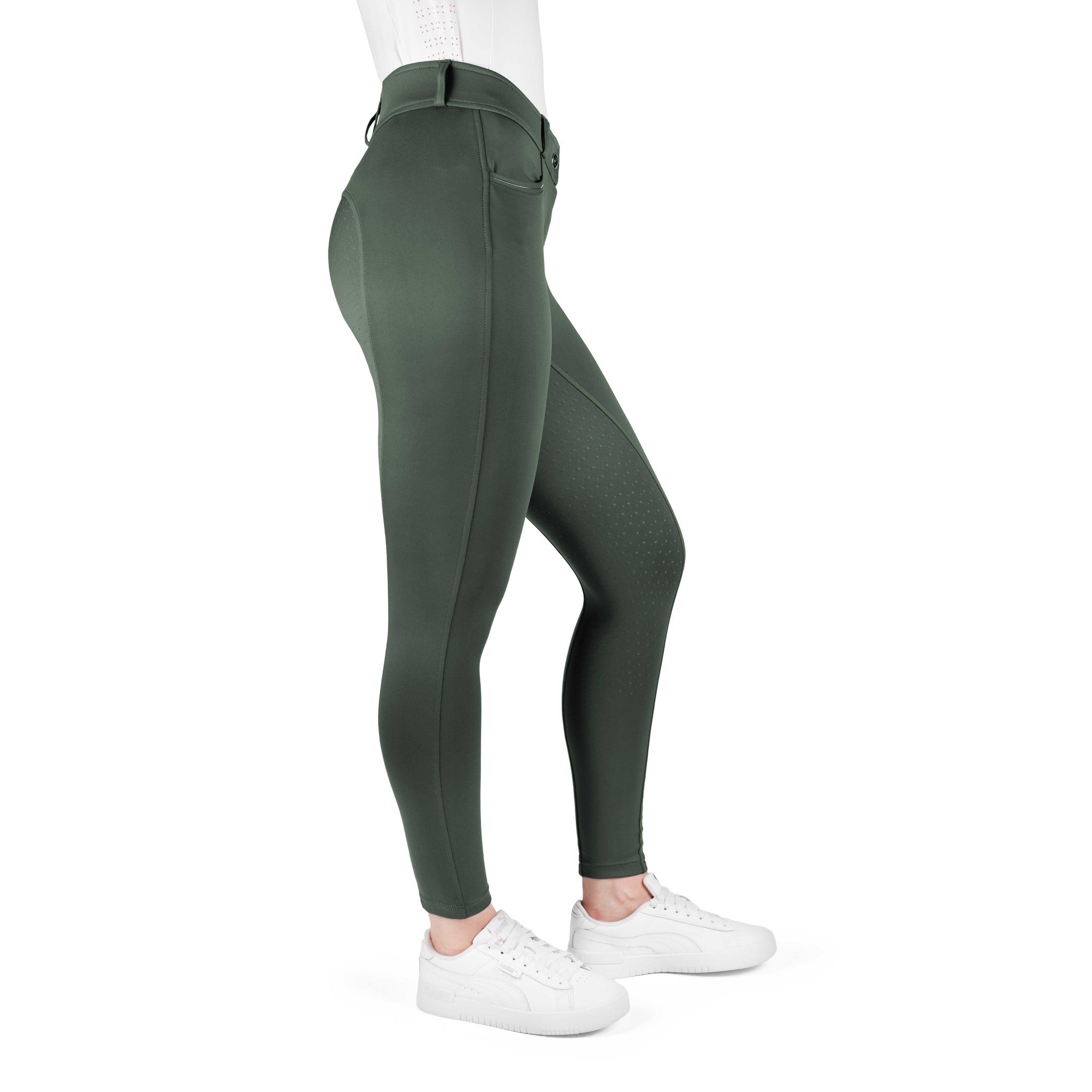 EQUITHÈME Carly Full Silicone Seat Breeches for Women Khaki 979862936