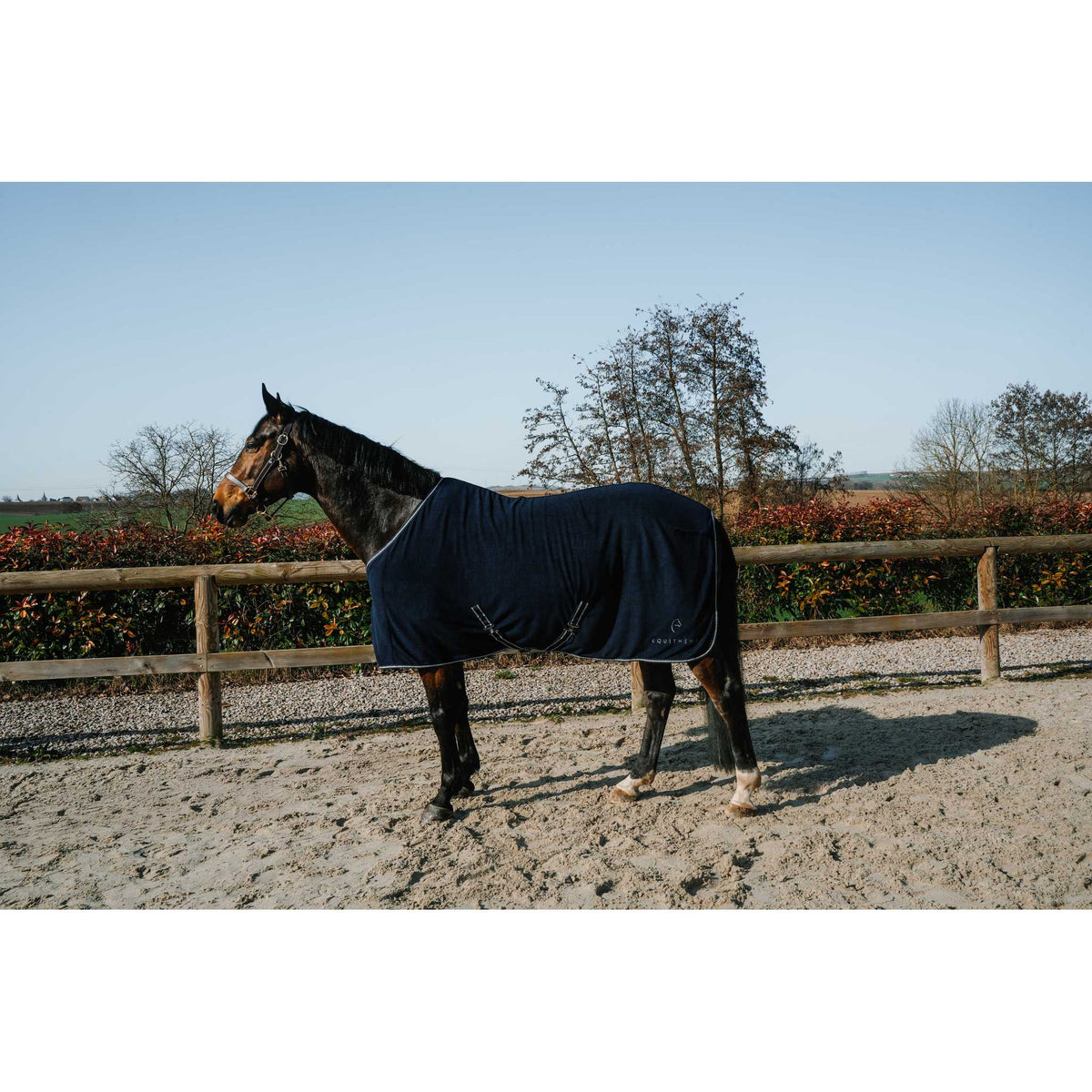 EQUITHÈME Glitter Fleece Sheet - Navy blue - 400087766_ambi_1