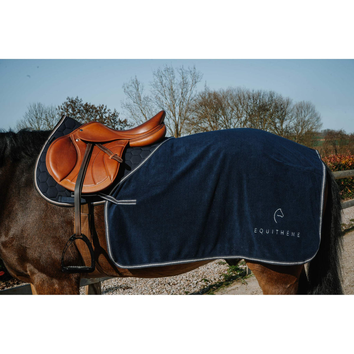 EQUITHÈME EK-Glitter Square Saddle Cover - Navy blue - 400206125_ambi_1