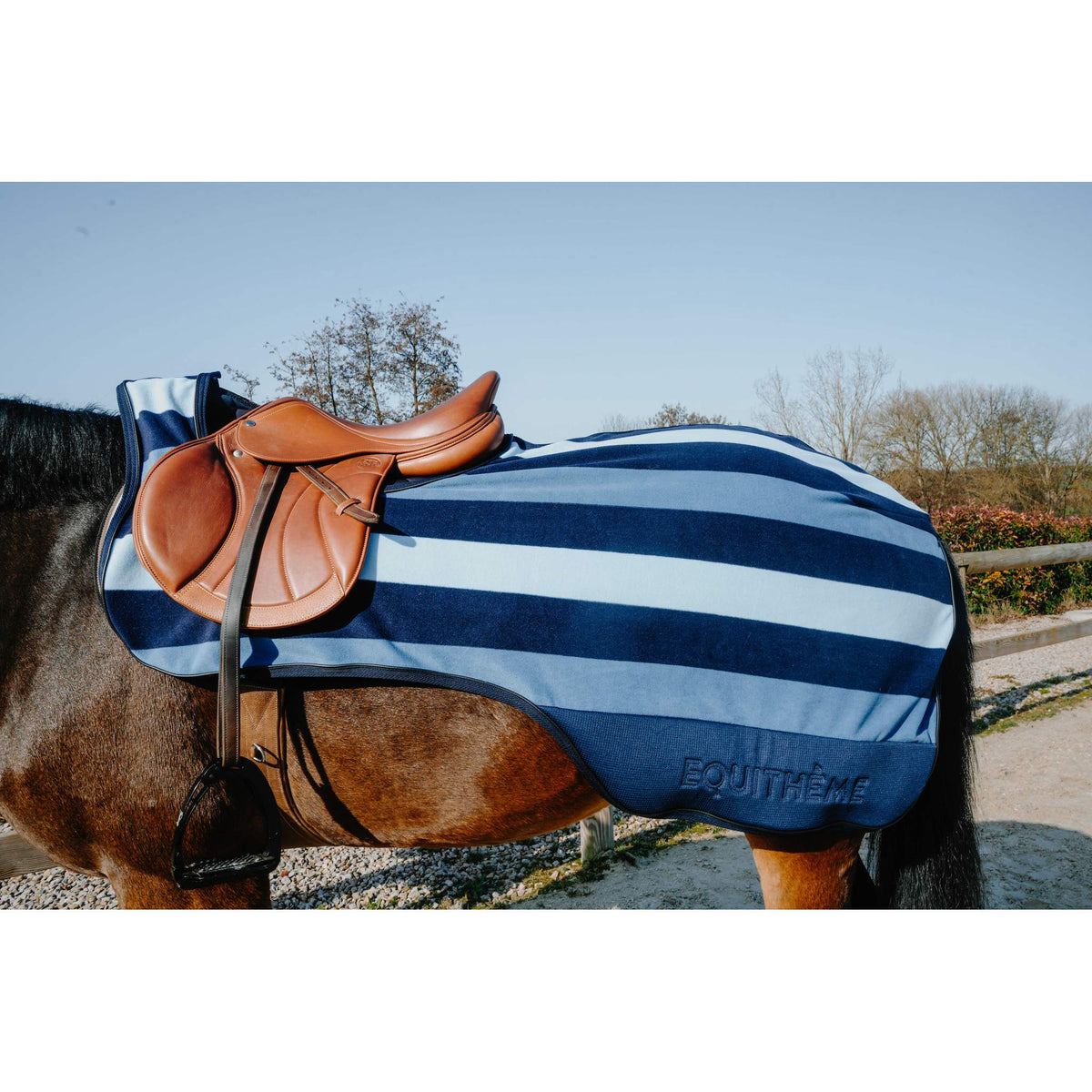 EQUITHÈME EK-Confortech Fleece Quarter Sheet - Navy blue - 400211740_ambi_1