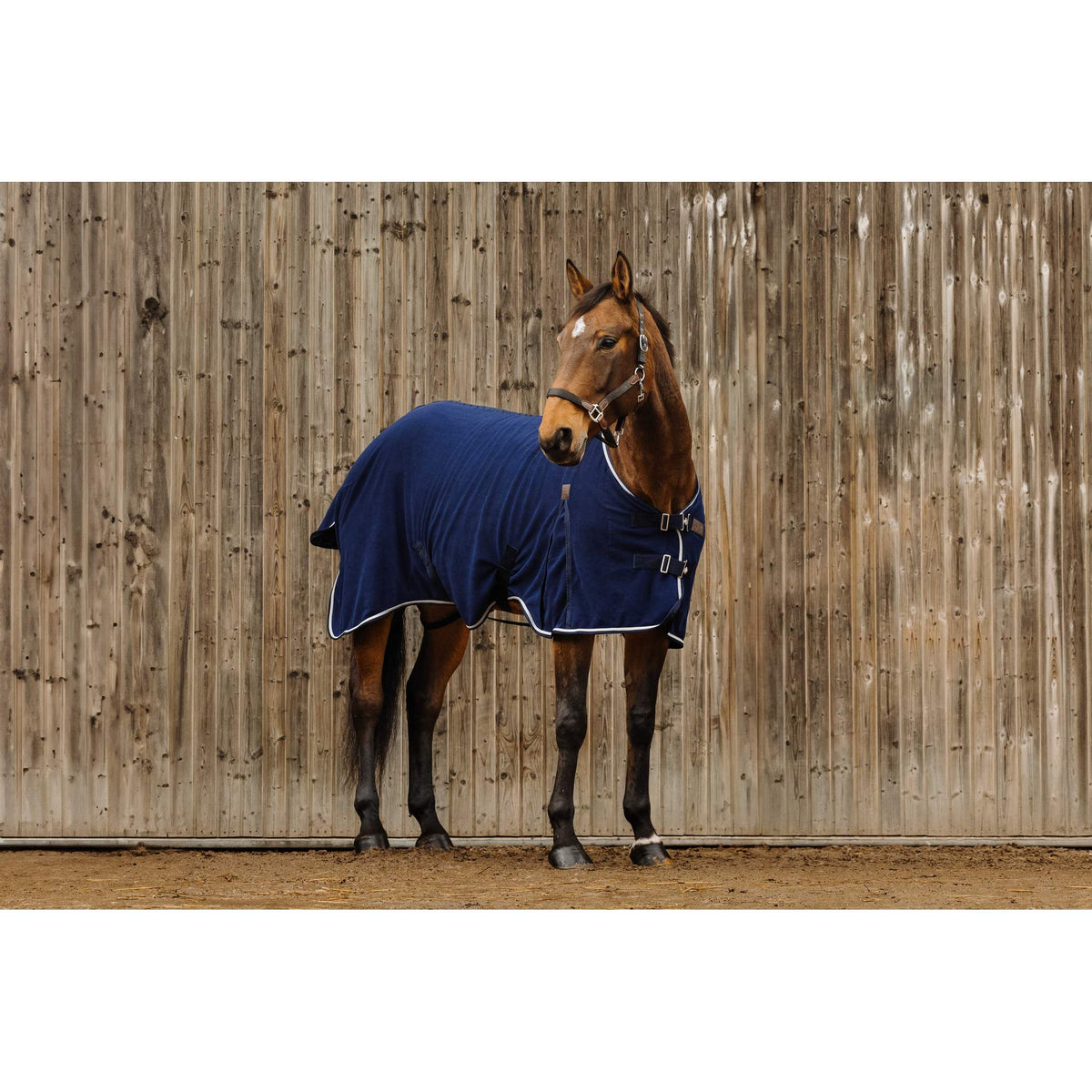 EQUITHÈME Vague Fleece Sheet - Navy blue - 400349063_ambi_1