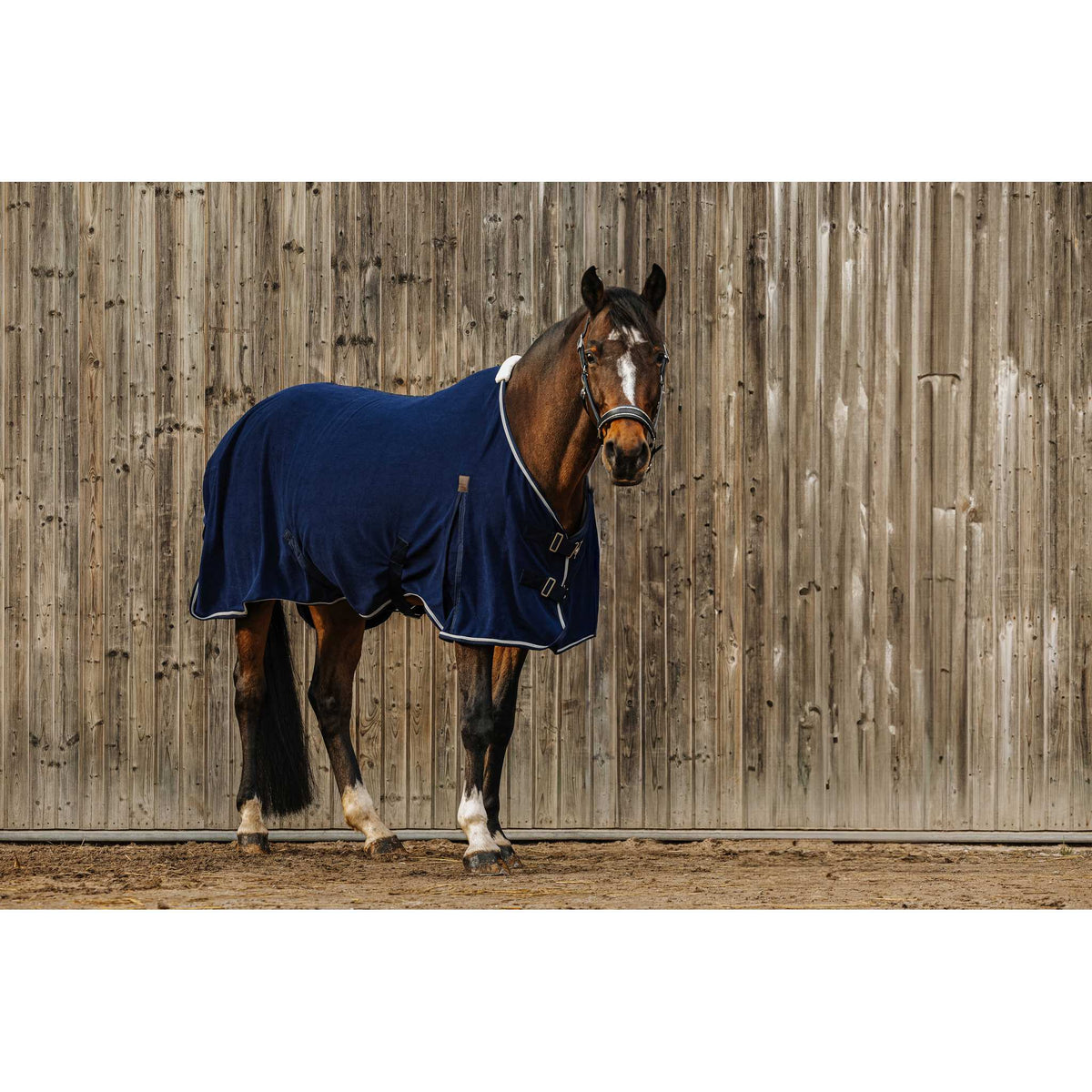 EQUITHÈME Vague Fleece Sheet - Navy blue - 400349063_ambi_2