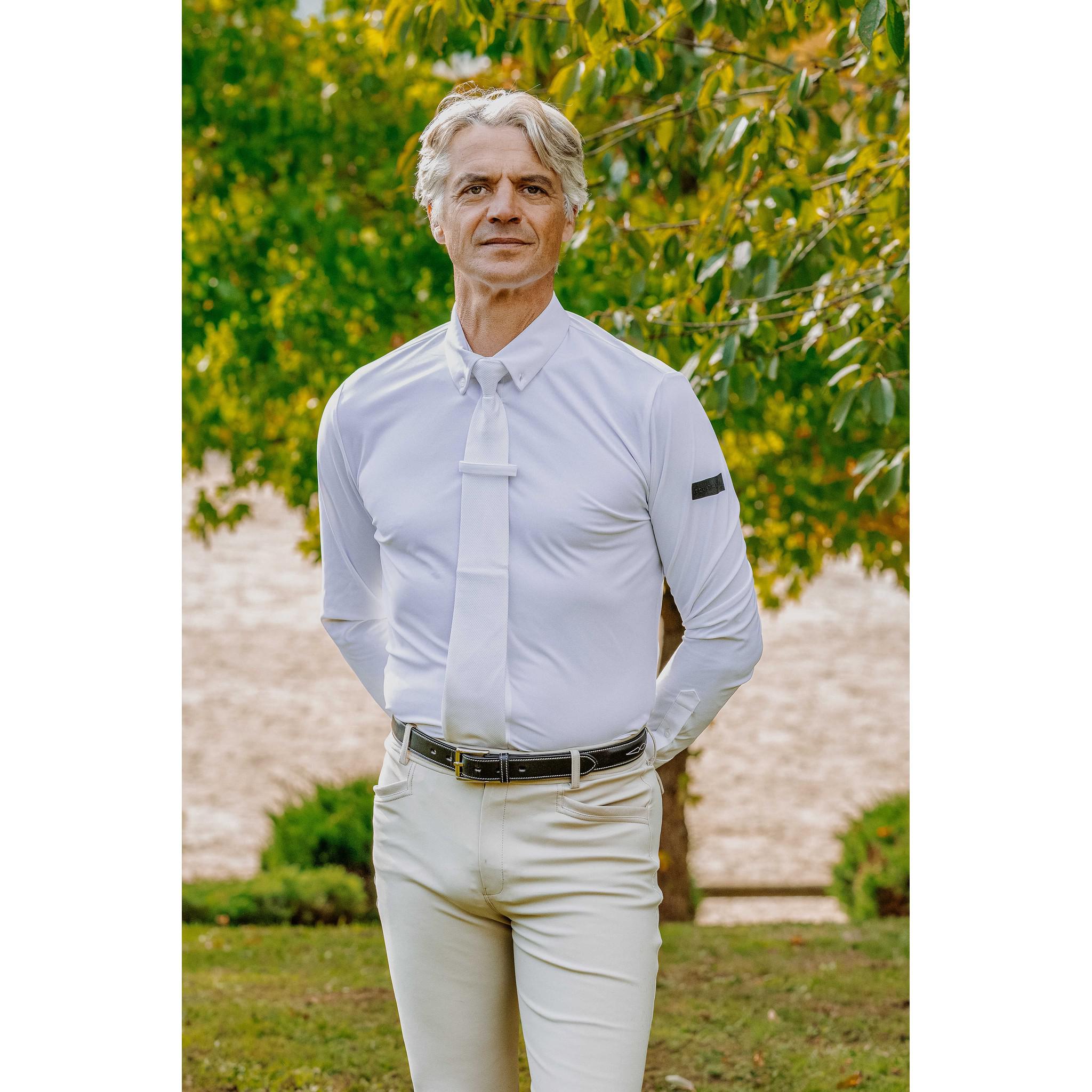 EQUITHÈME Long-Sleeved Competition Polo - Adrien White 962115013