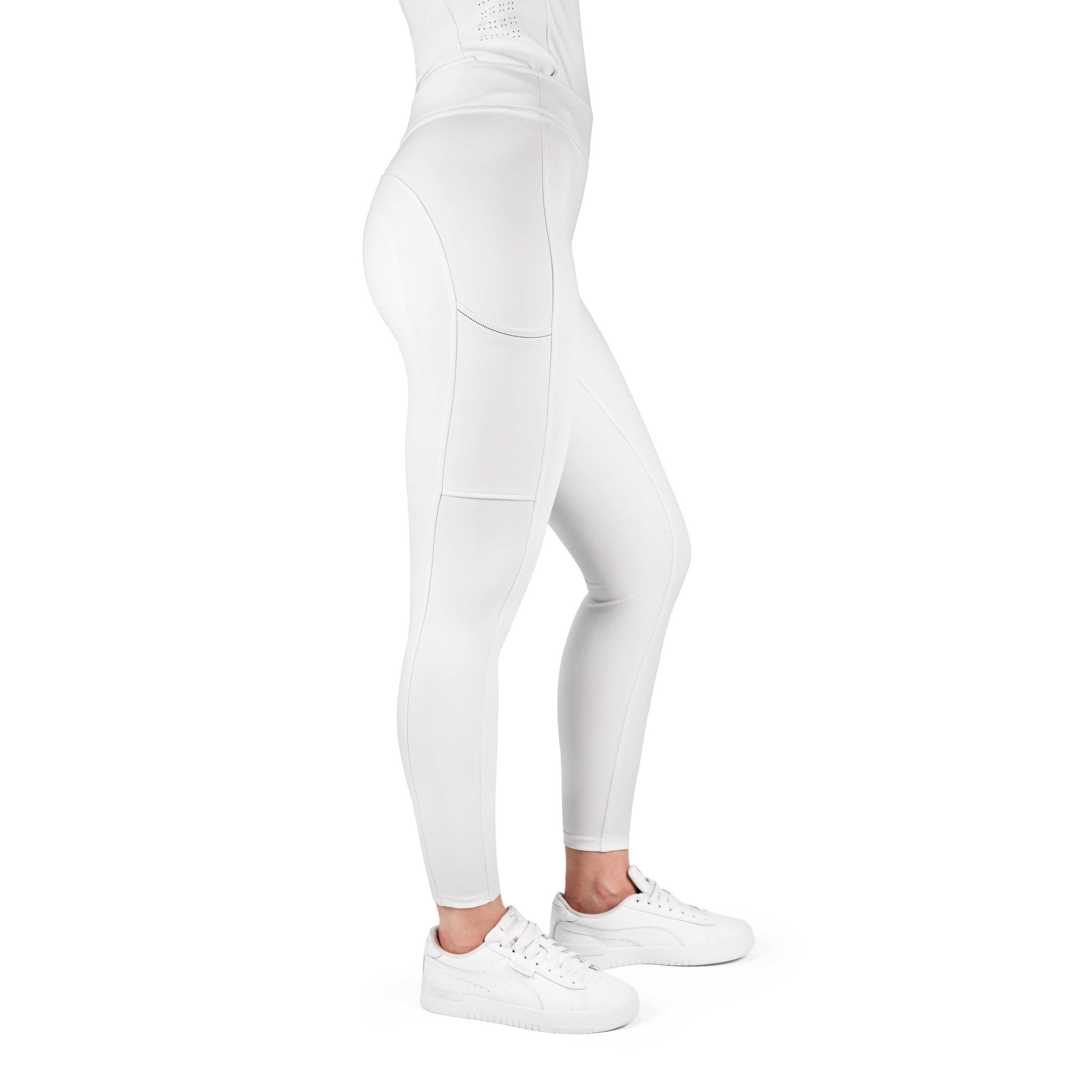 EQUITHÈME Birdy Full Seat Silicone Leggings - Ladies White 979171136