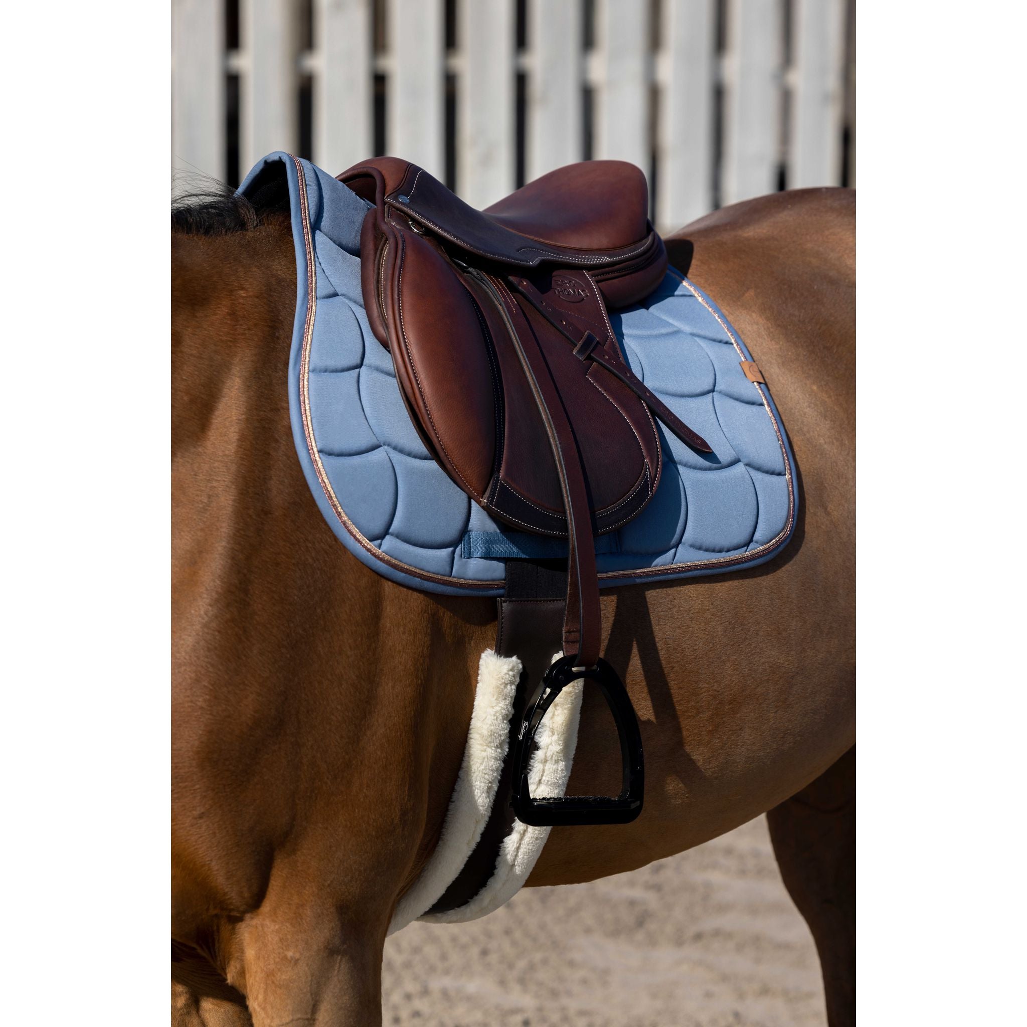 EQUITHÈME Shiny All-Purpose Saddle Pad Blue - 204762012_ambi_1