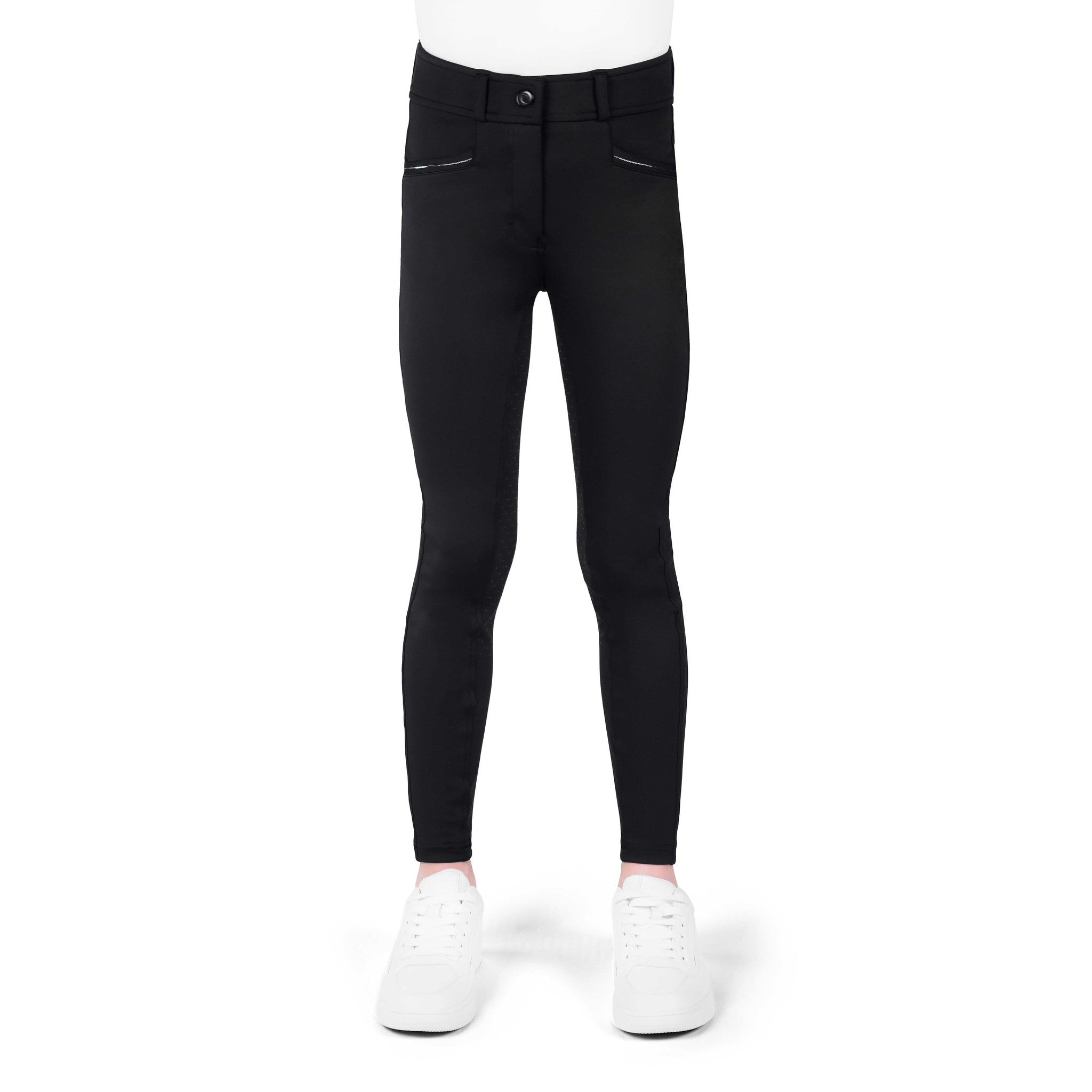 EQUITHÈME Carly Silicone Full Seat Breeches - Kids Black 979863210