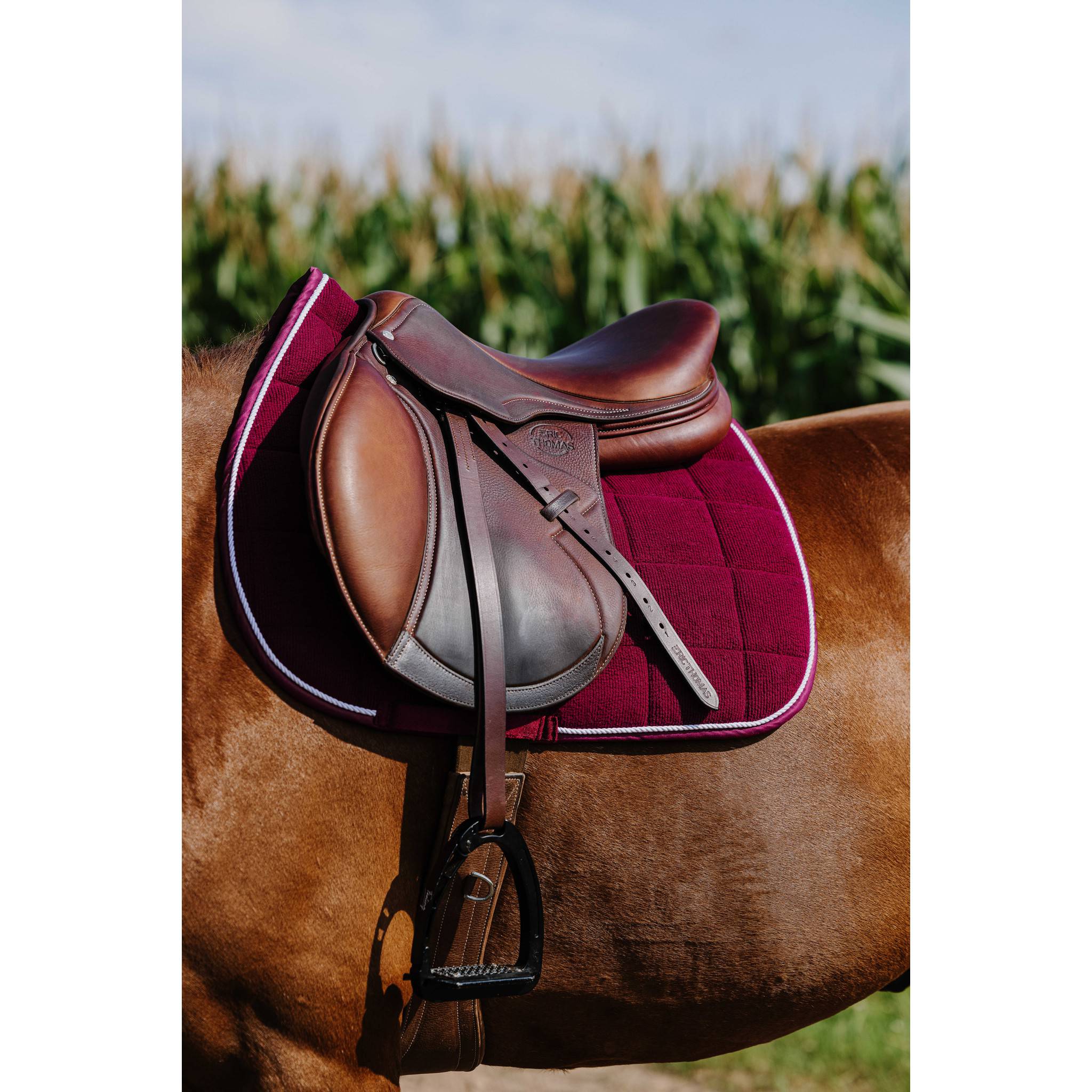 Riding World Corduroy saddle pad - All purpose Burgundy 204061033