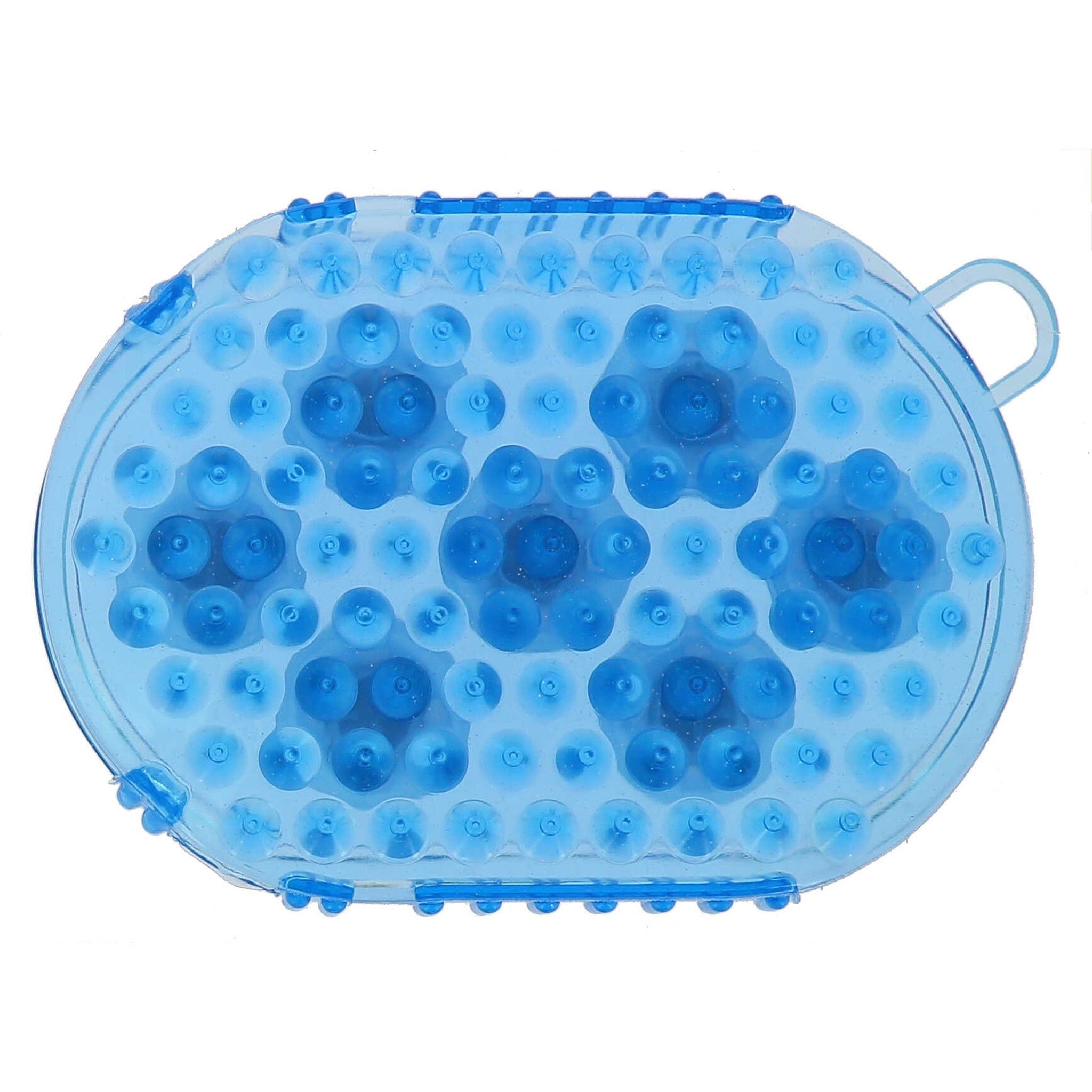 Curry comb and massage double sided glove Light blue 700147012