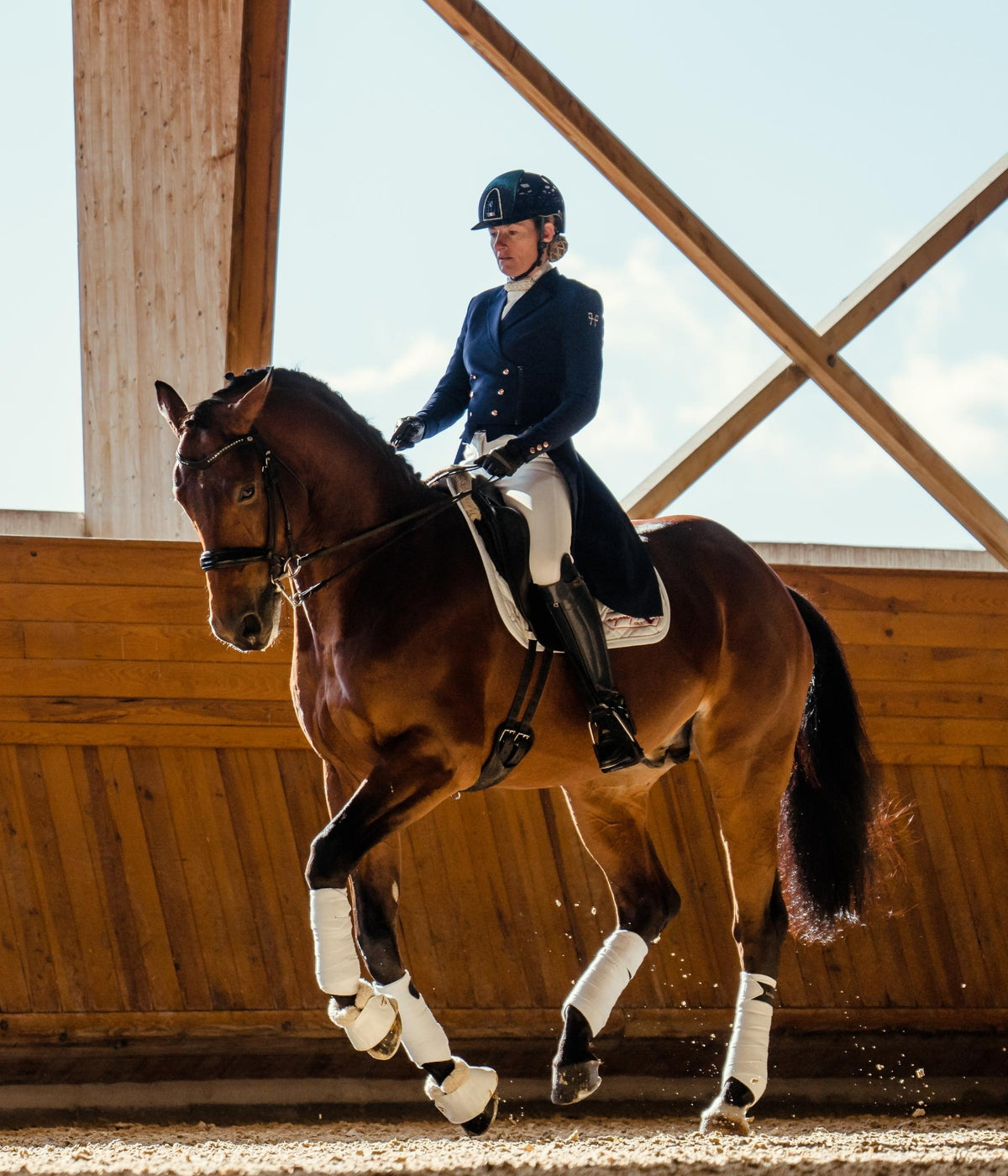 Horse Pilot Long Frac Jacket Women - Navy
