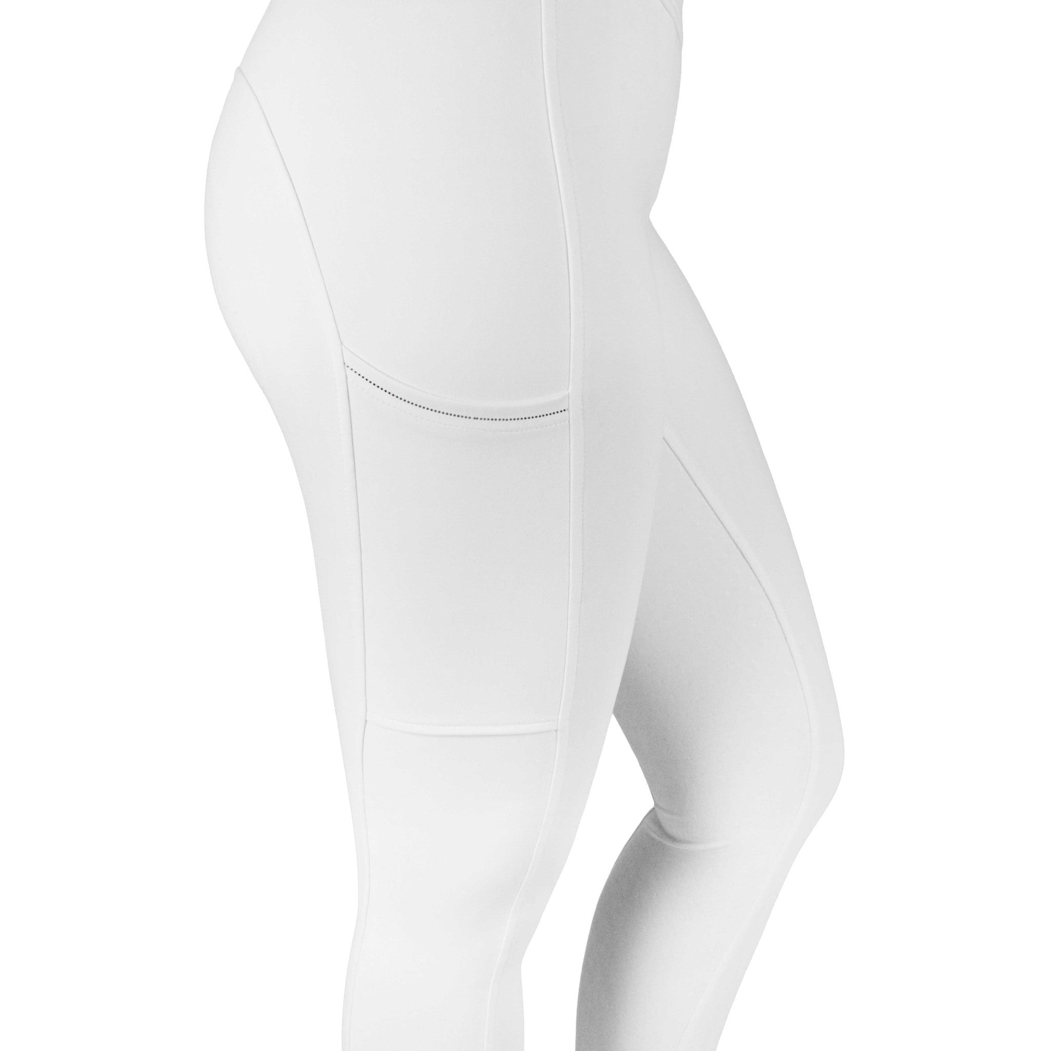 EQUITHÈME Birdy Full Seat Silicone Leggings - Ladies White 979171136