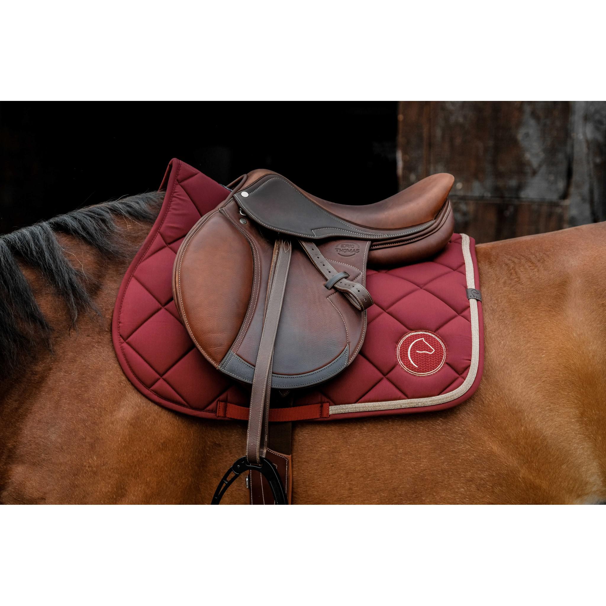 EQUITHÈME Badge 2.0 Saddle Pad - All purpose Burgundy 204783033
