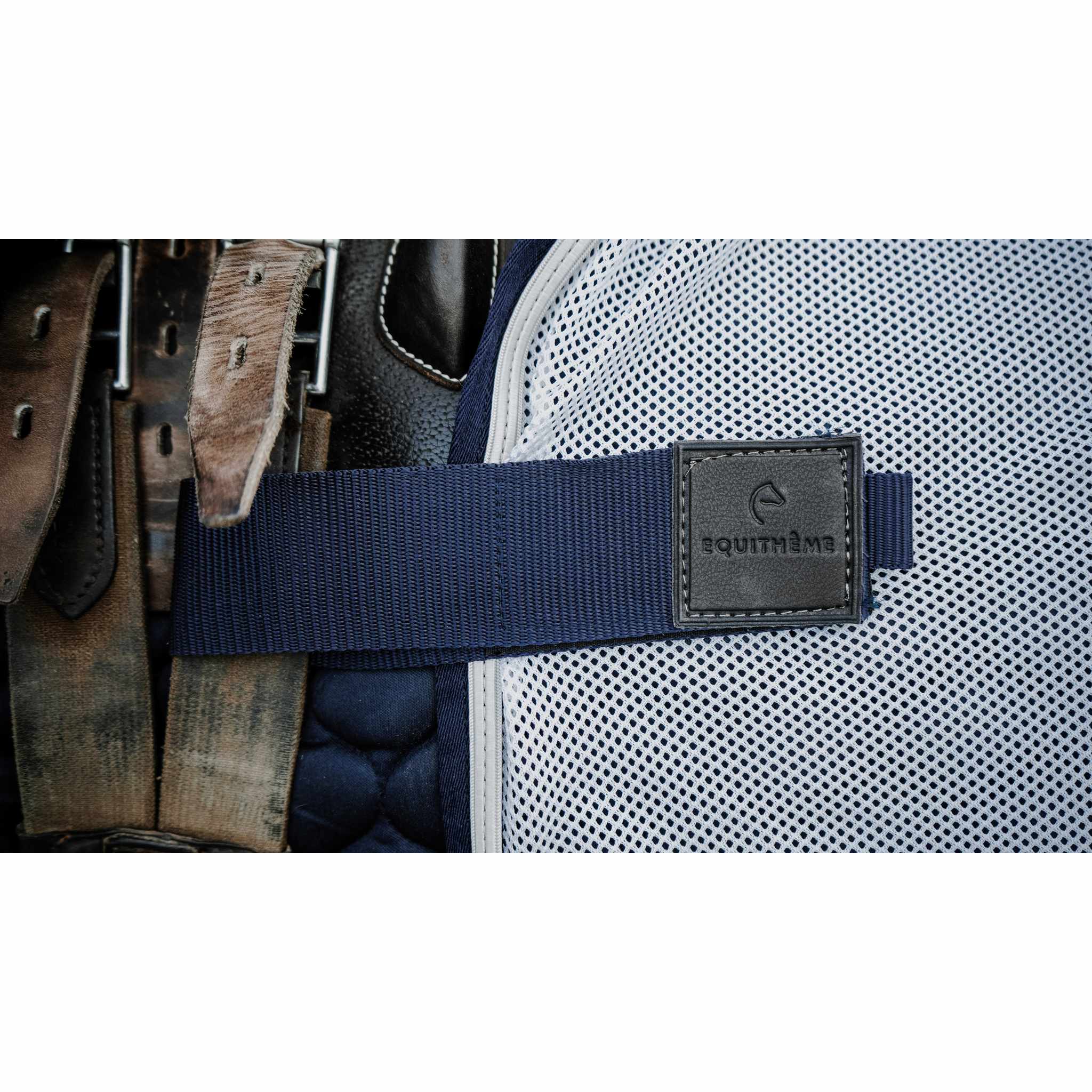 EQUITHÈME Square Flycool Quarter Sheet Navy/white - 400008140_ambi_2