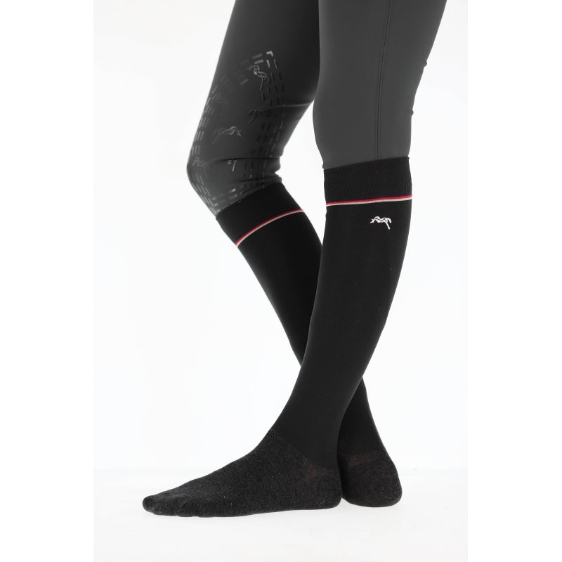 Pénélope Luxe Stripes & Cross socks - Ladies Black